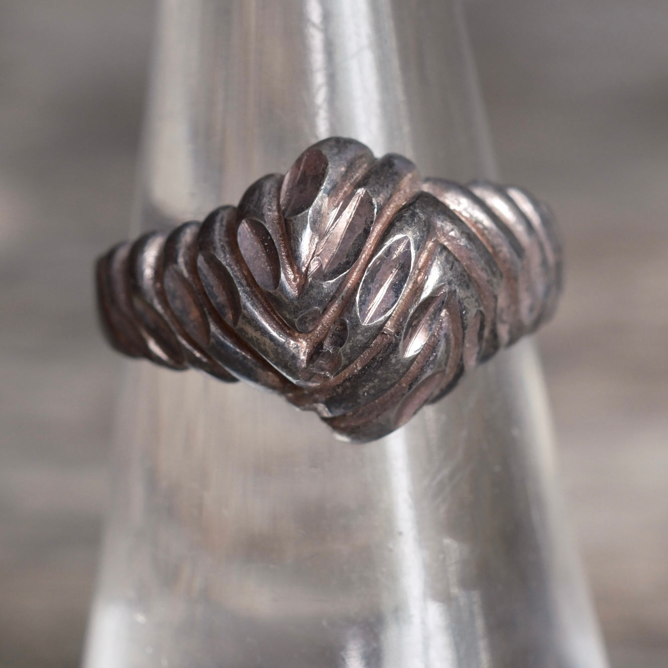 Vintage Sterling Silver Modernist Ring 6.5