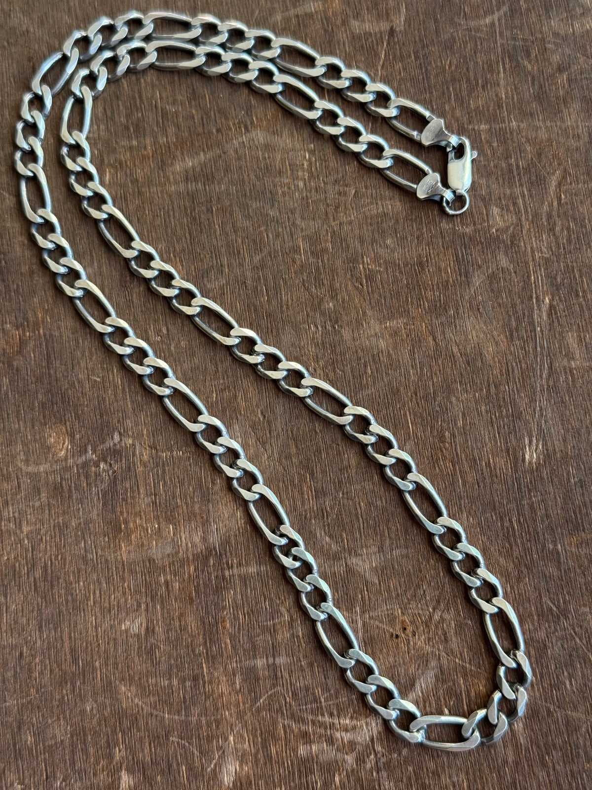 Vintage Sterling Silver 20” Figaro Chain
