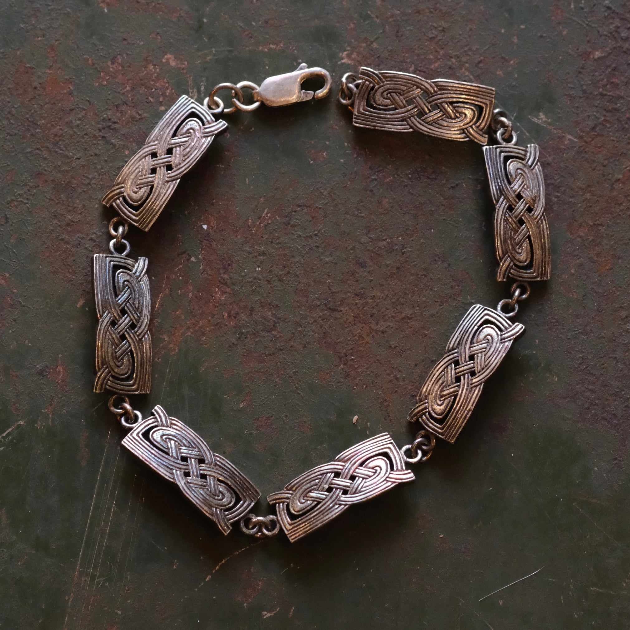 Vintage Sterling Silver Celtic Pattern Bracelet