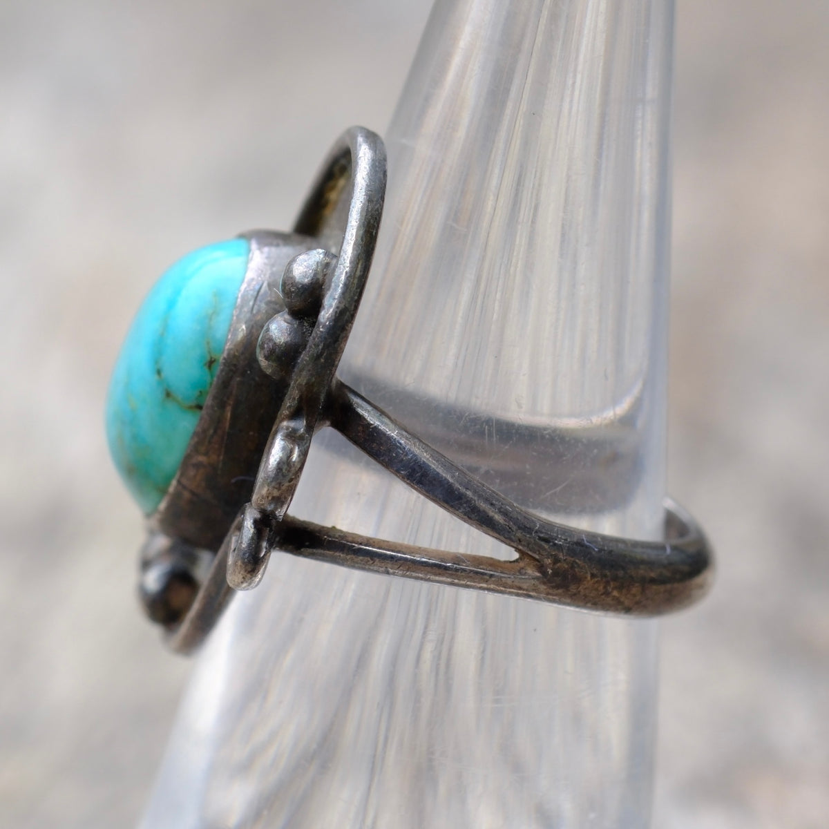 Vintage Sterling Turquoise Ring 5.75
