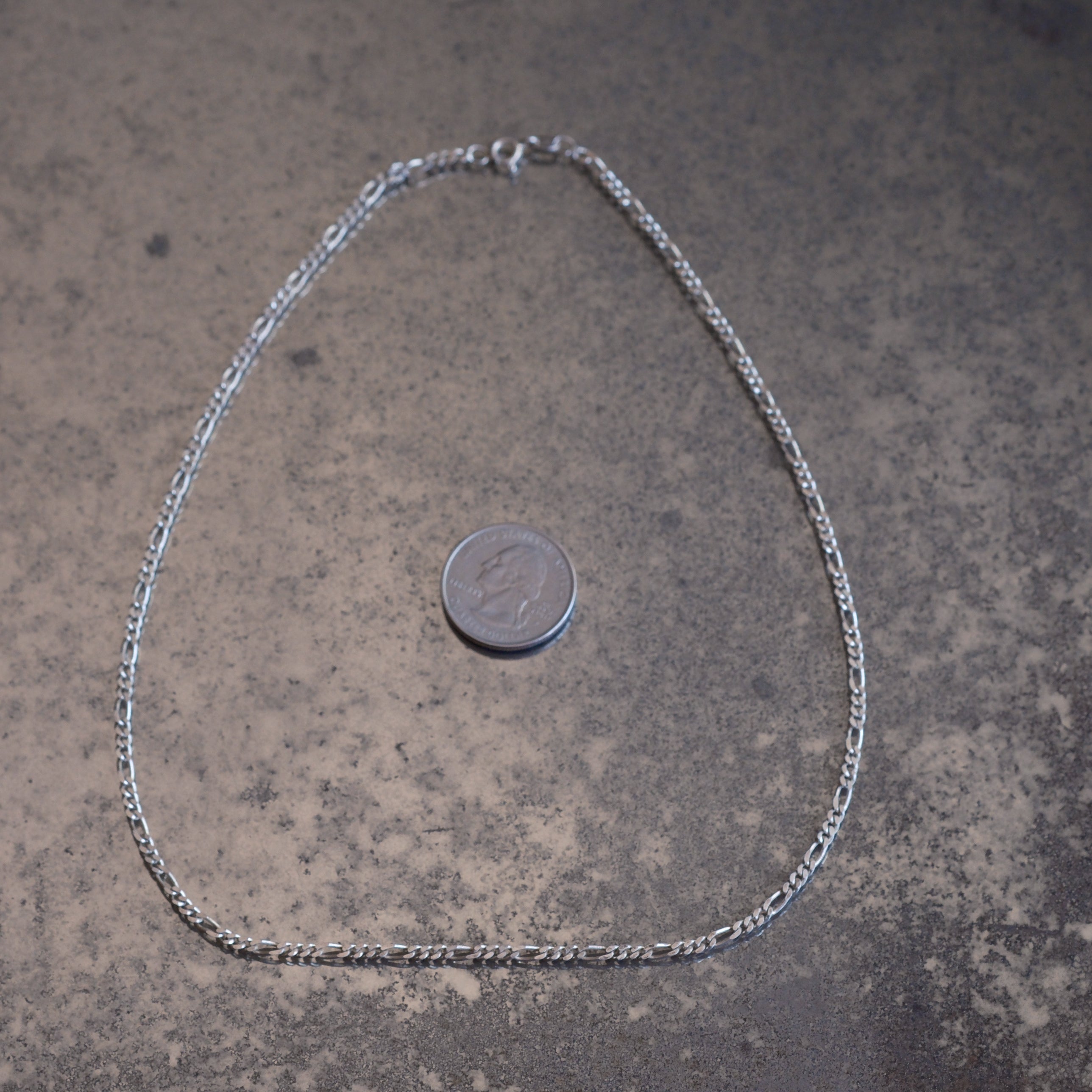 Vintage Sterling Silver Figaro Chain Necklace 18"