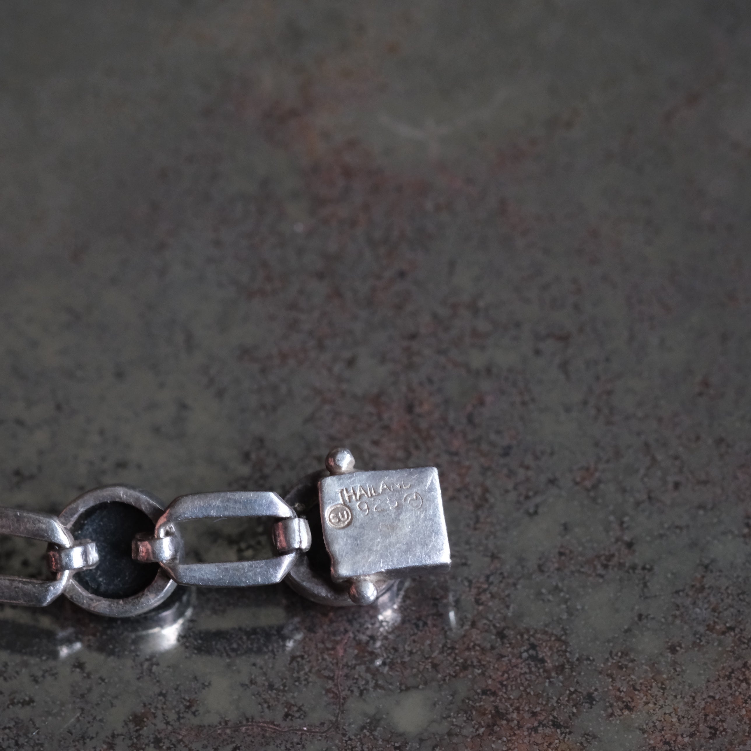 Vintage Sterling Onyx Bracelet 6.75"