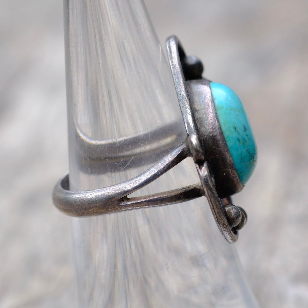 Vintage Sterling Turquoise Ring 5.75