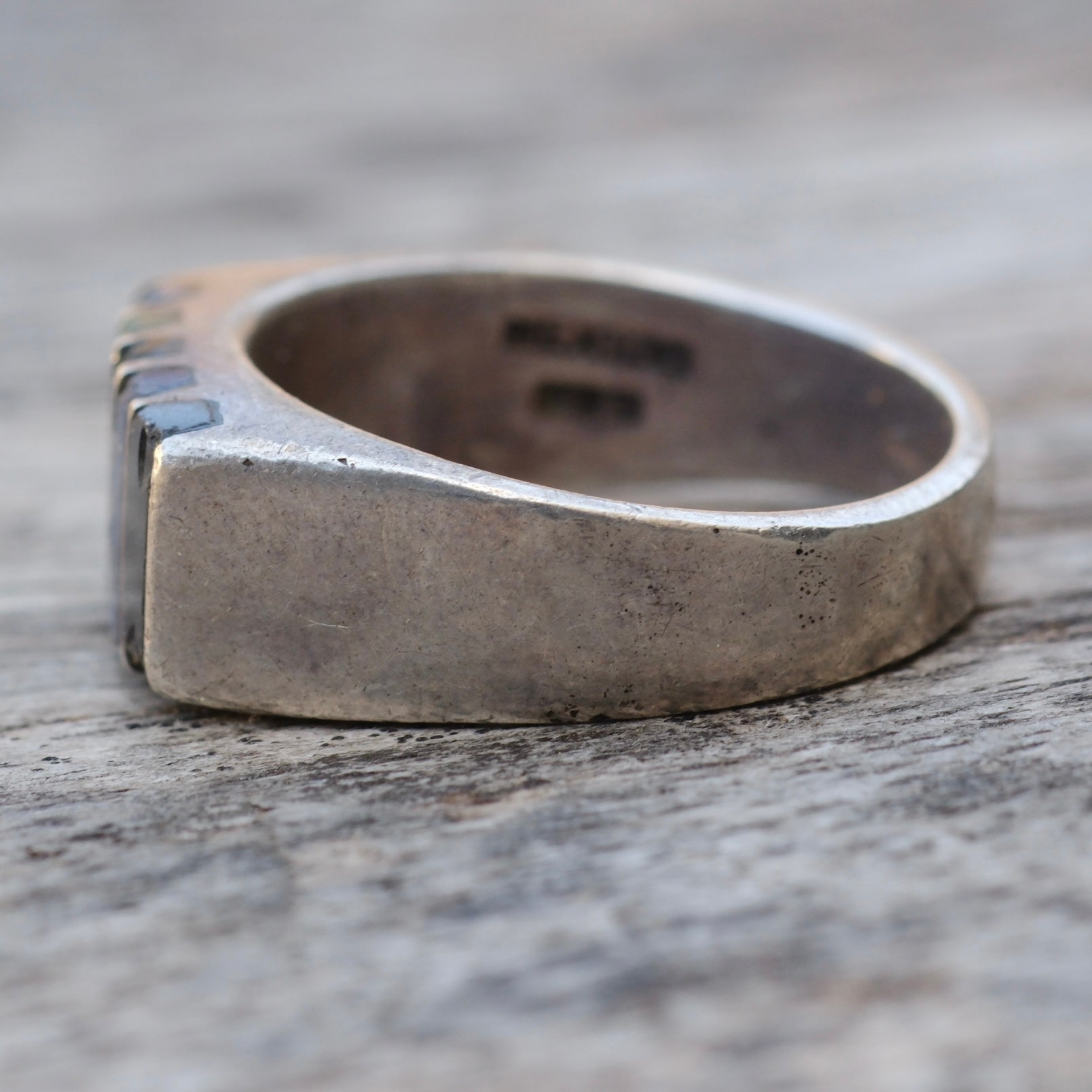 Vintage Sterling Multistone Inlay Ring 9.25