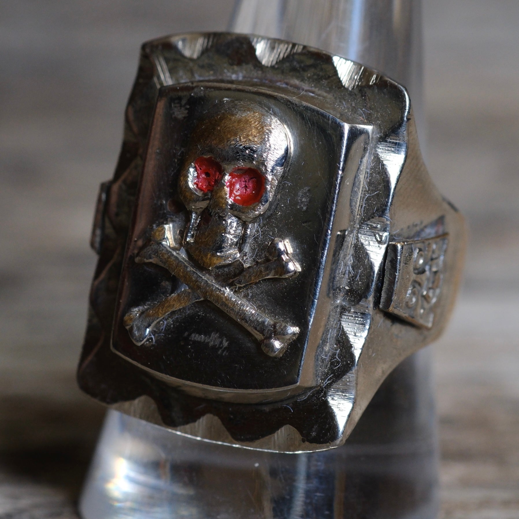 Vintage Mexican Biker Souvenir Skully Ring 10.5