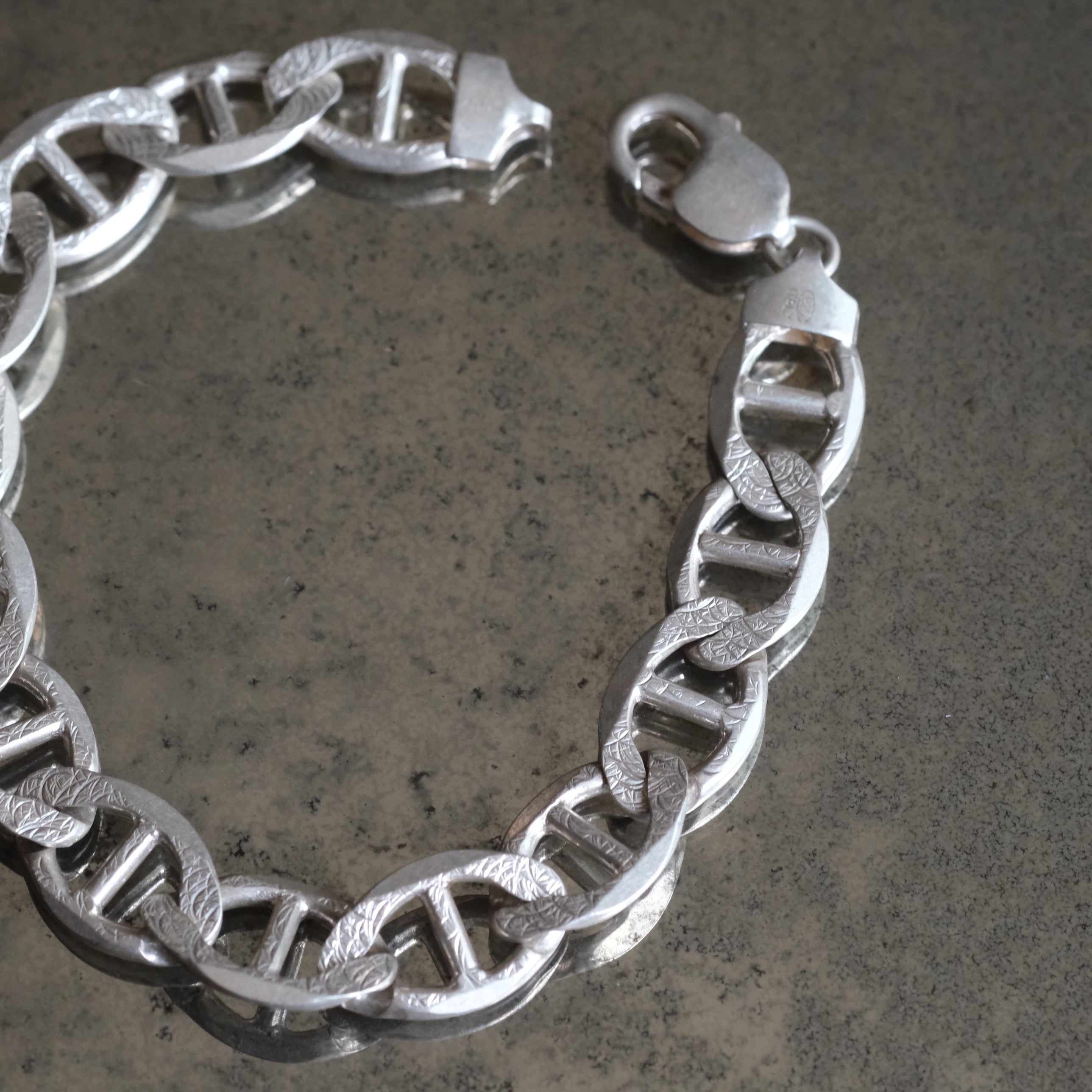 Vintage Sterling Mariner Chain Bracelet 9"