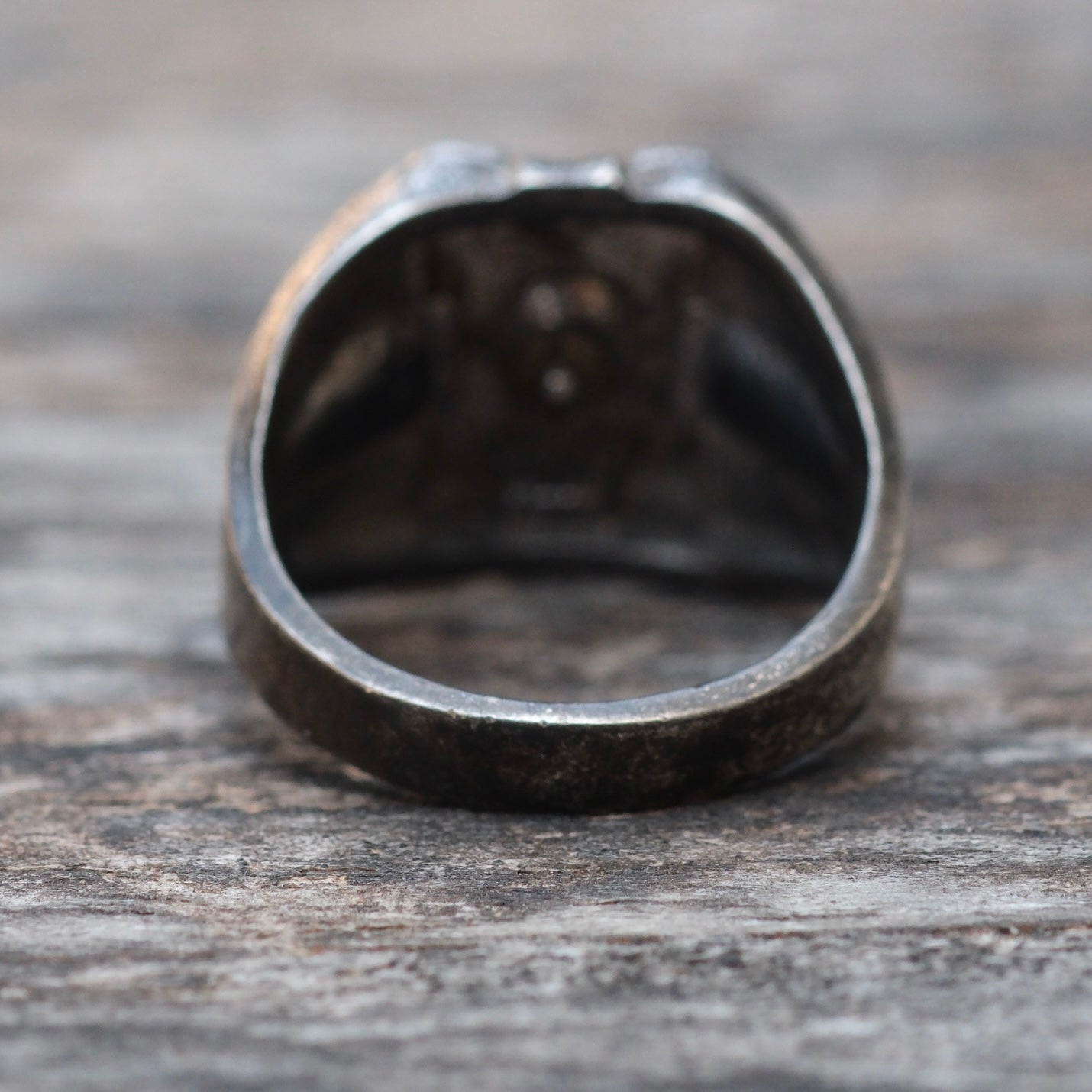 Vintage Sterling T Initial Signet Ring 4.75