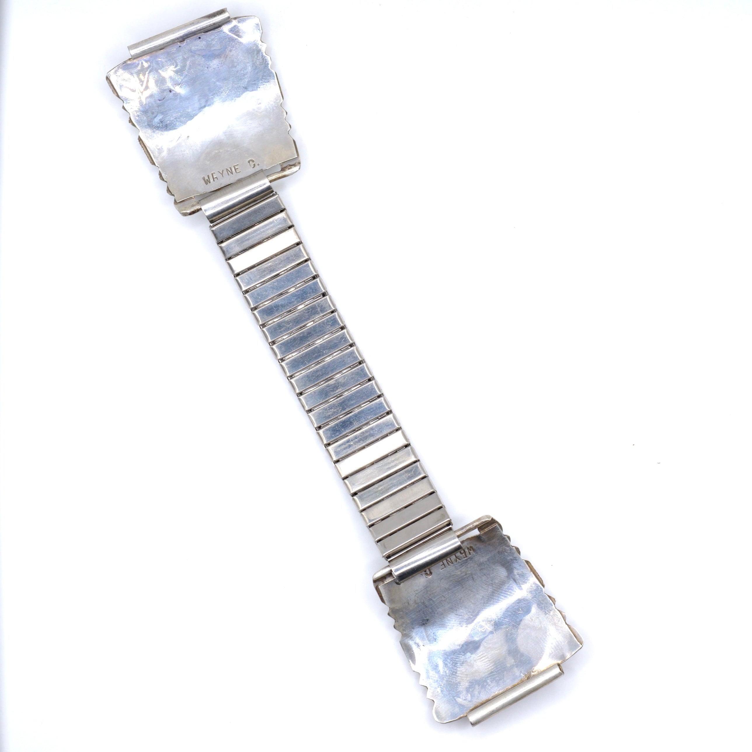 Vintage Sterling 6-Stone Turquoise Snake Watch Band