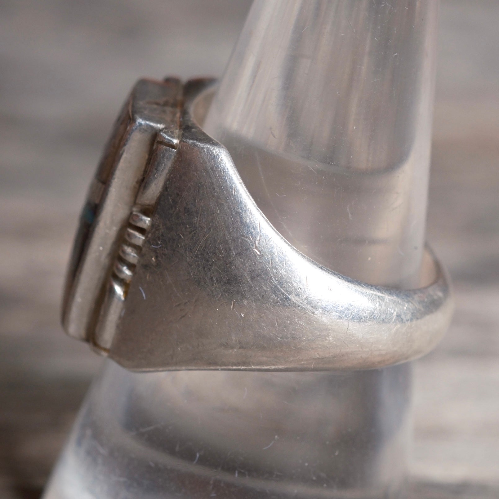 Vintage Sterling Multistone Inlay Ring 9.75