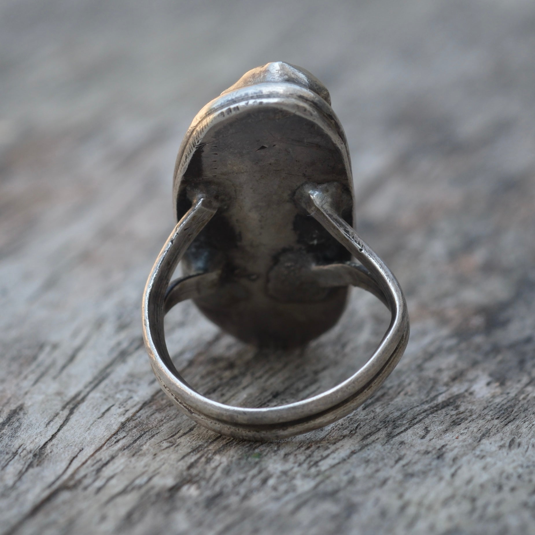 Vintage Sterling Turquoise and Coral Ring 3.5