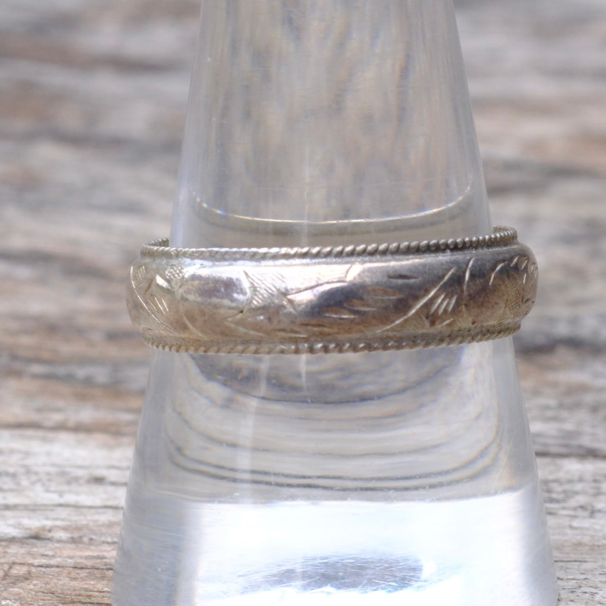 Vintage Sterling Sroll Band Ring 10.25