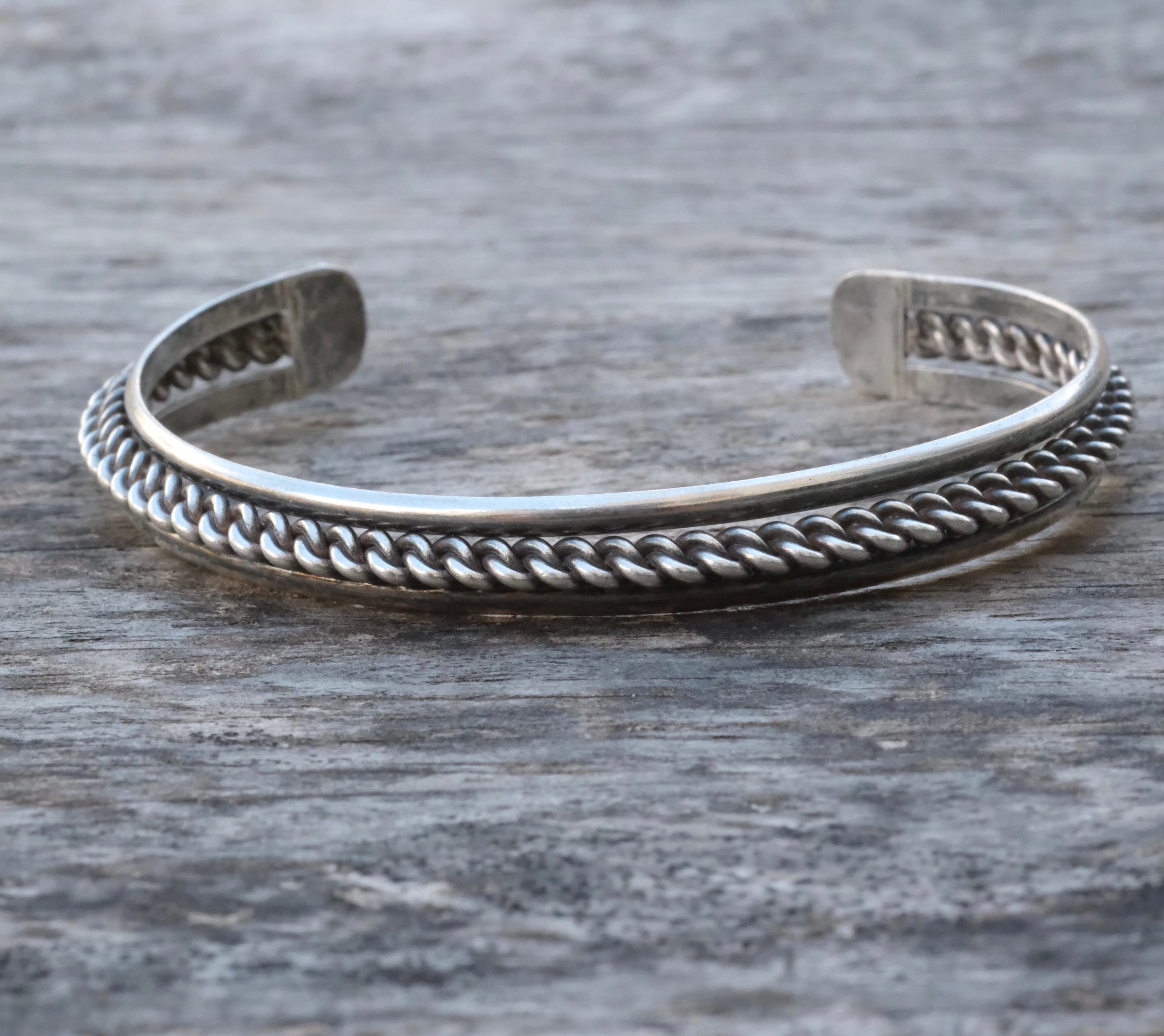 Vintage Sterling Silver Braided Cuff Bracelet