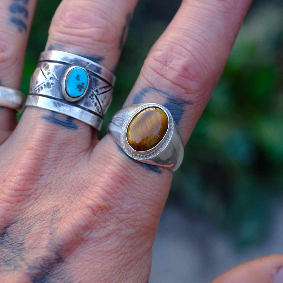Vintage Sterling Tigers Eye Ring 11