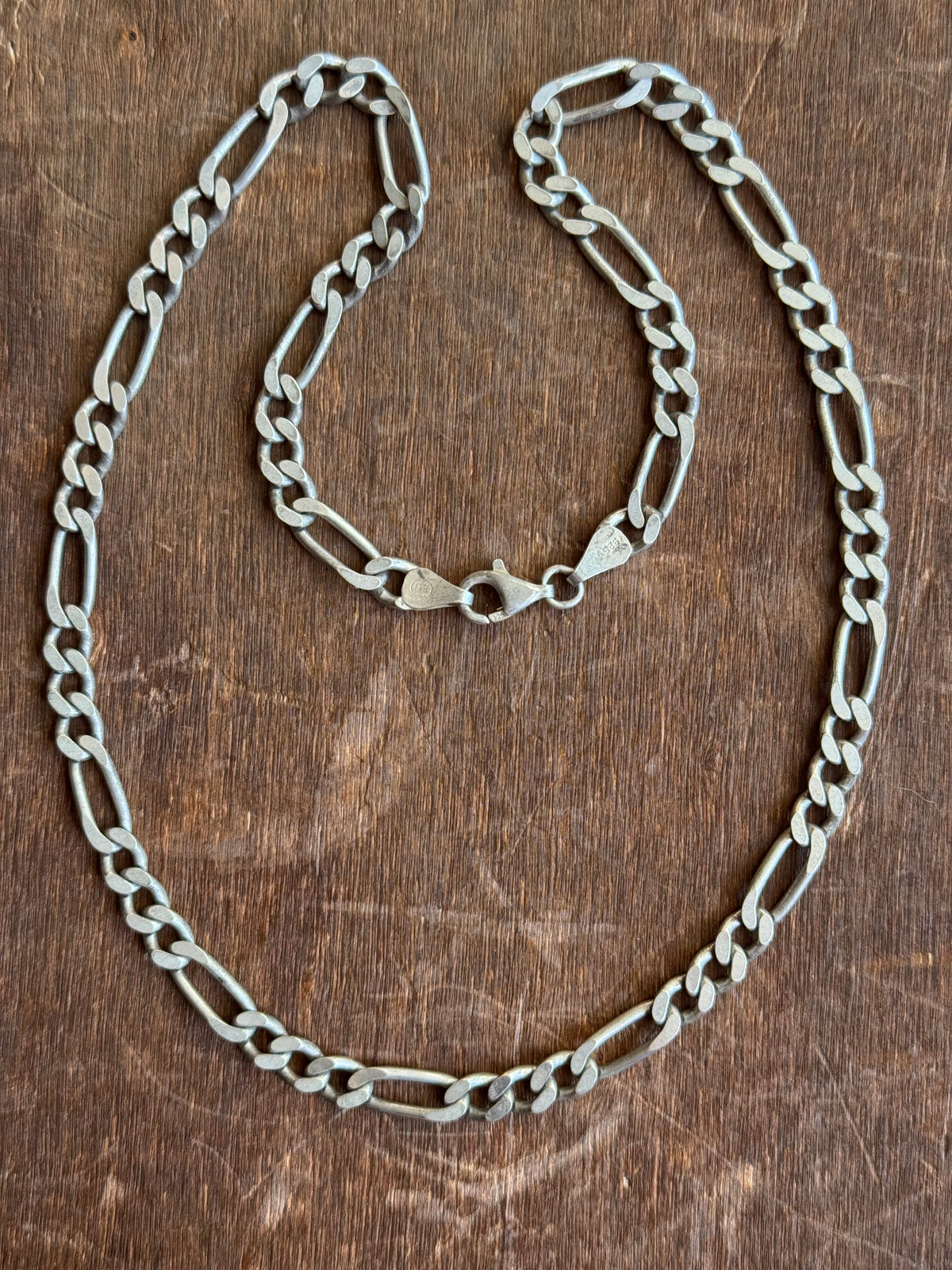 Vintage Sterling Silver 18” Figaro Chain