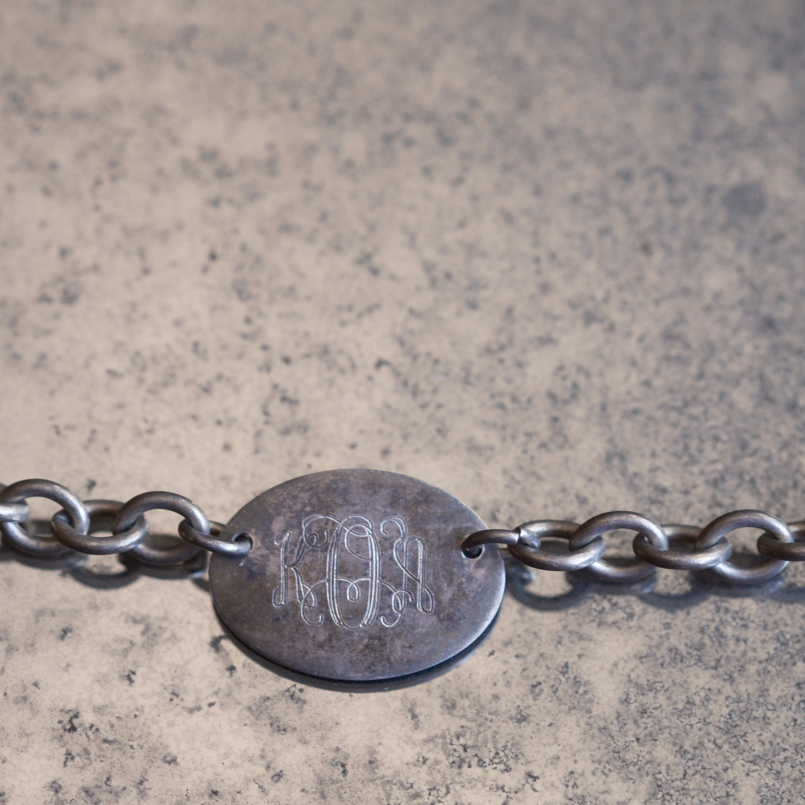 Vintage Sterling Silver Chain Engraved Necklace 16"