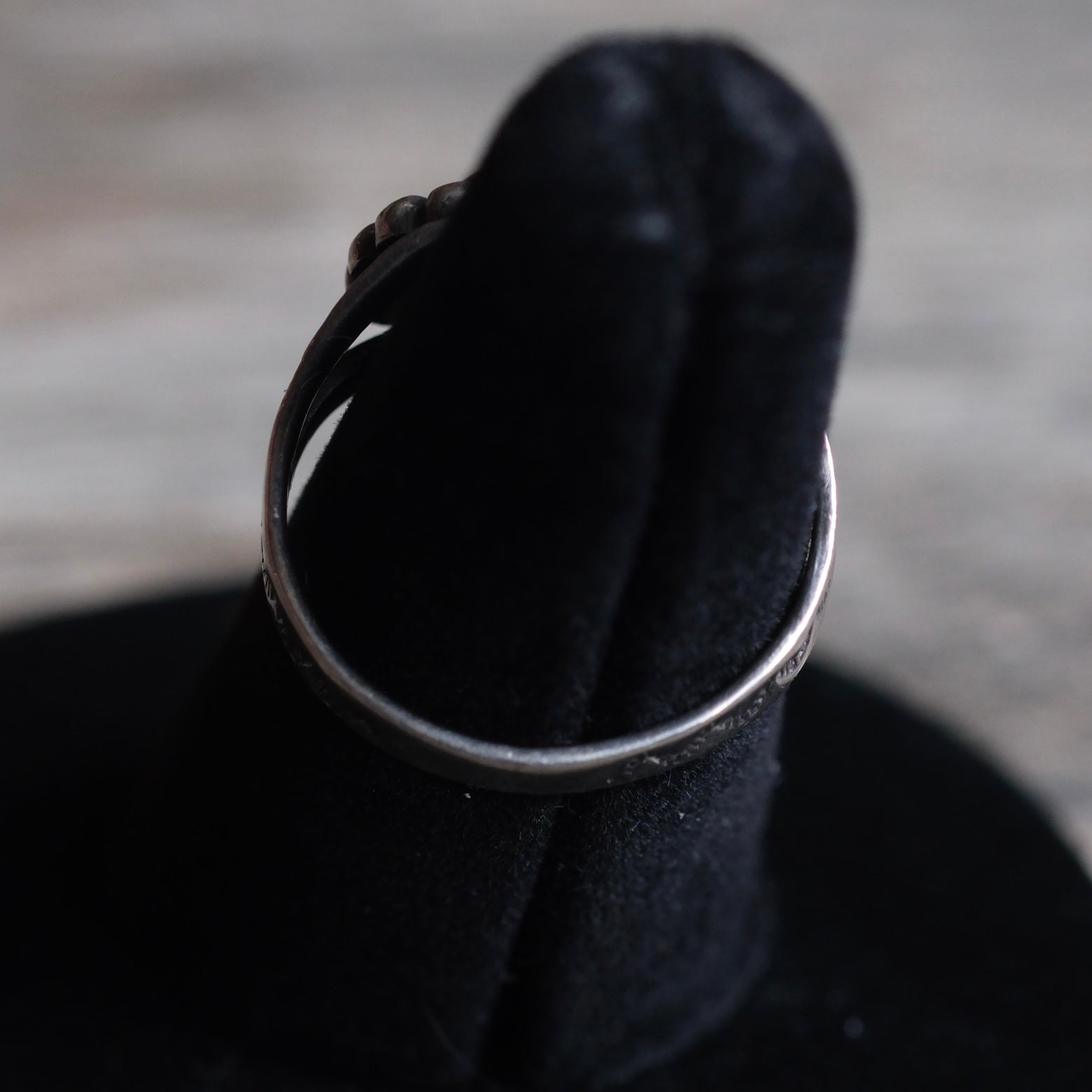 Vintage Sterling Turquoise Stamped Band Ring 5.5