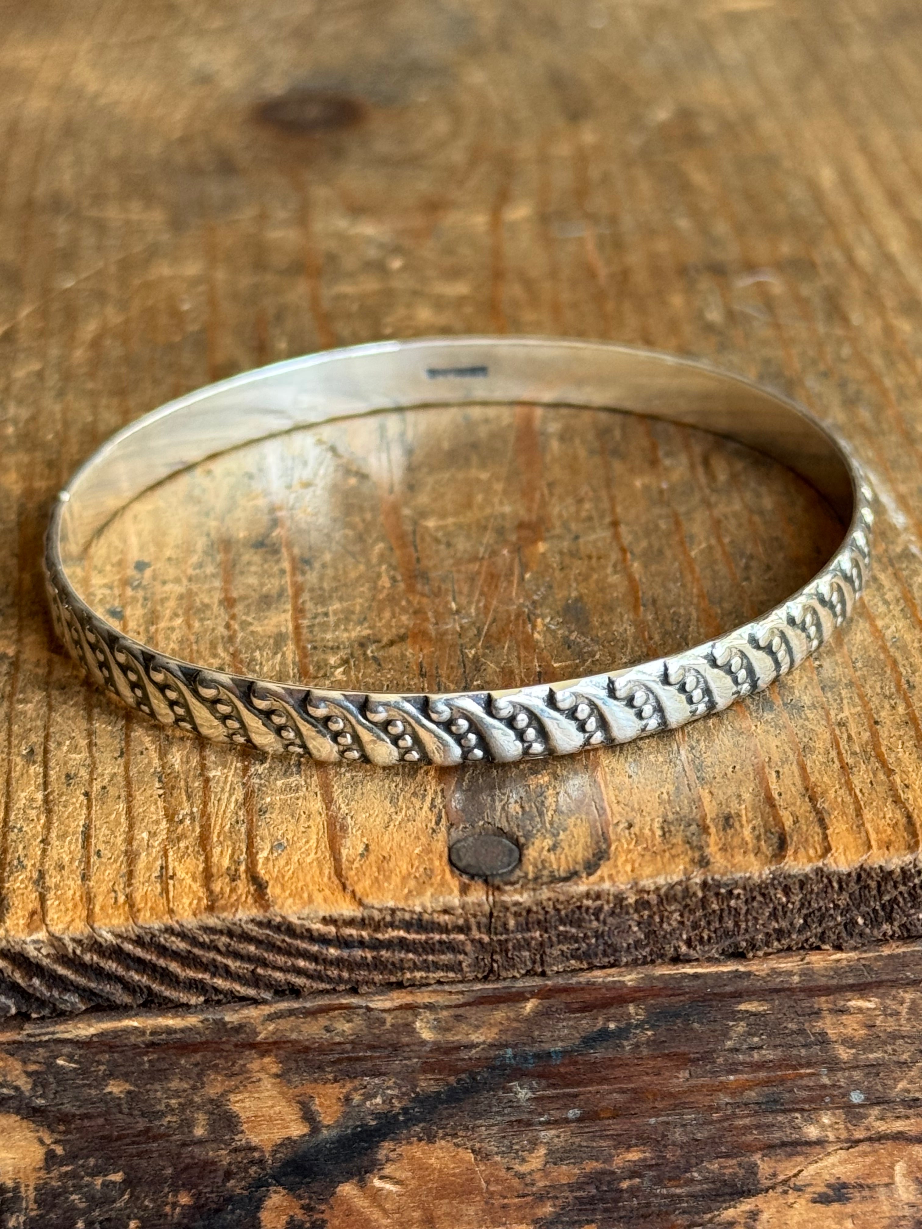 Vintage Sterling Silver Dappled Bangle