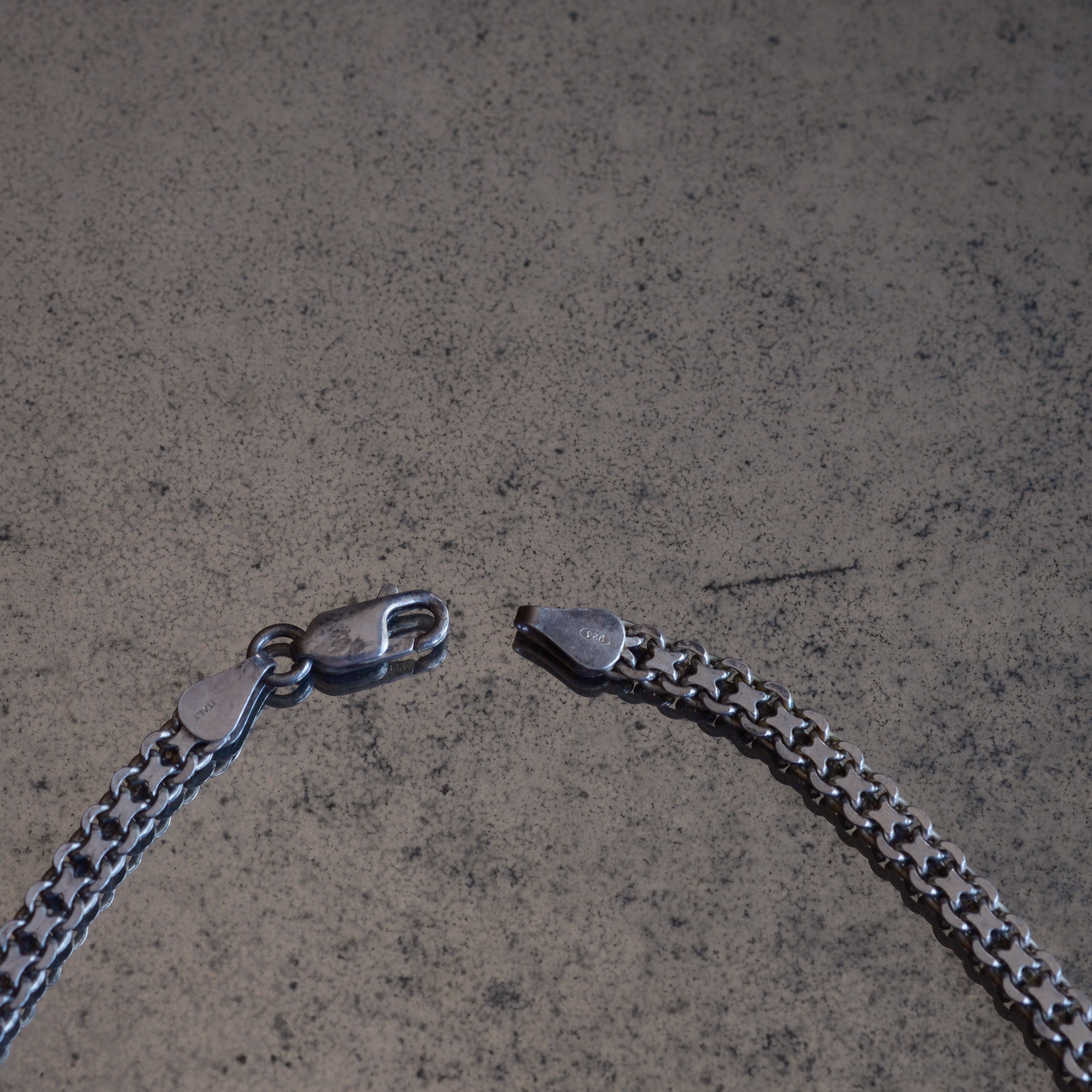 Vintage Sterling Silver Box Chain Necklace 18"