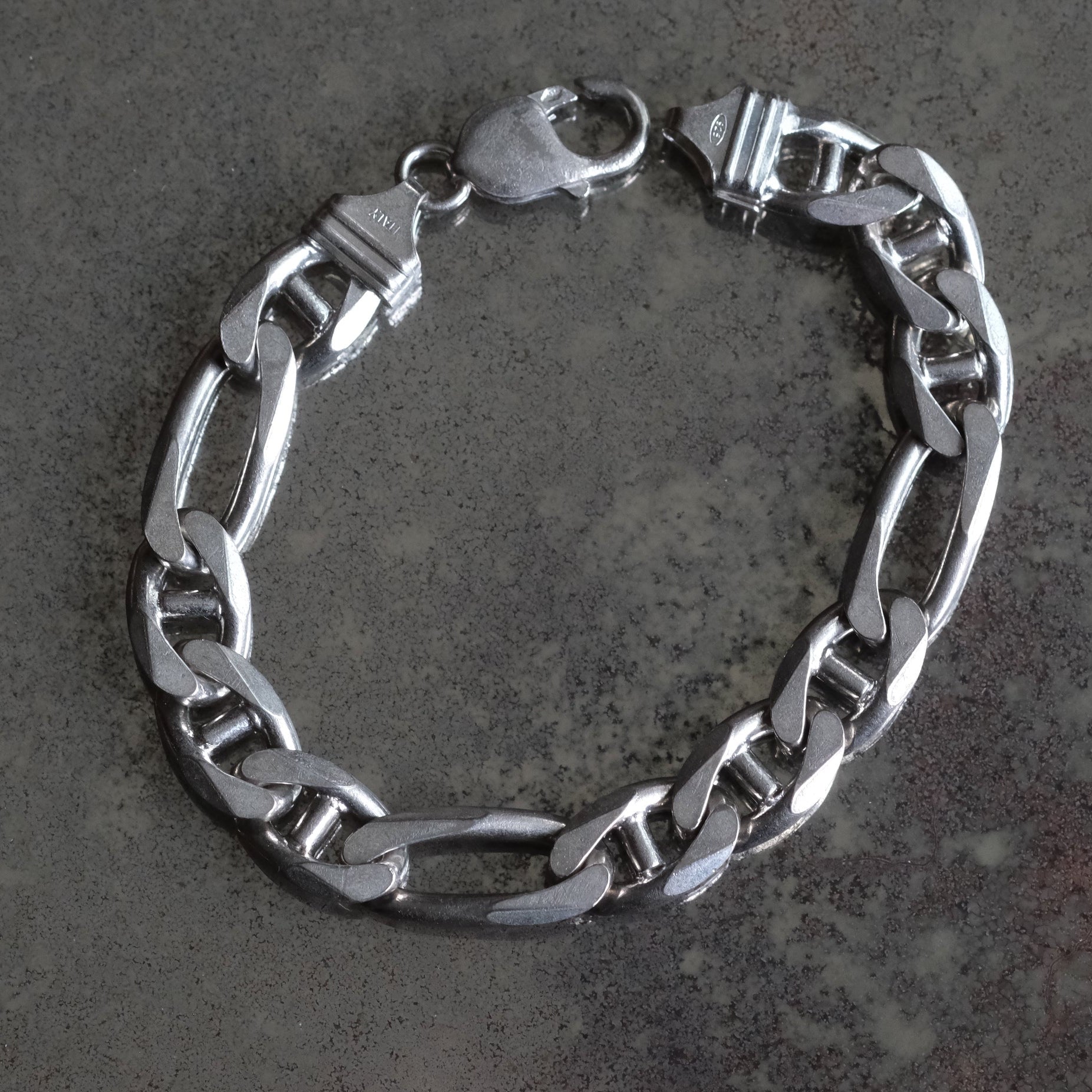 Vintage Sterling Silver Figaro Chain Bracelet