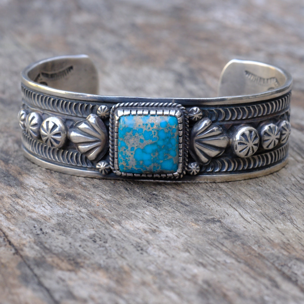 Sterling Silver Vernon Begay Stamped Cuff Bracelet