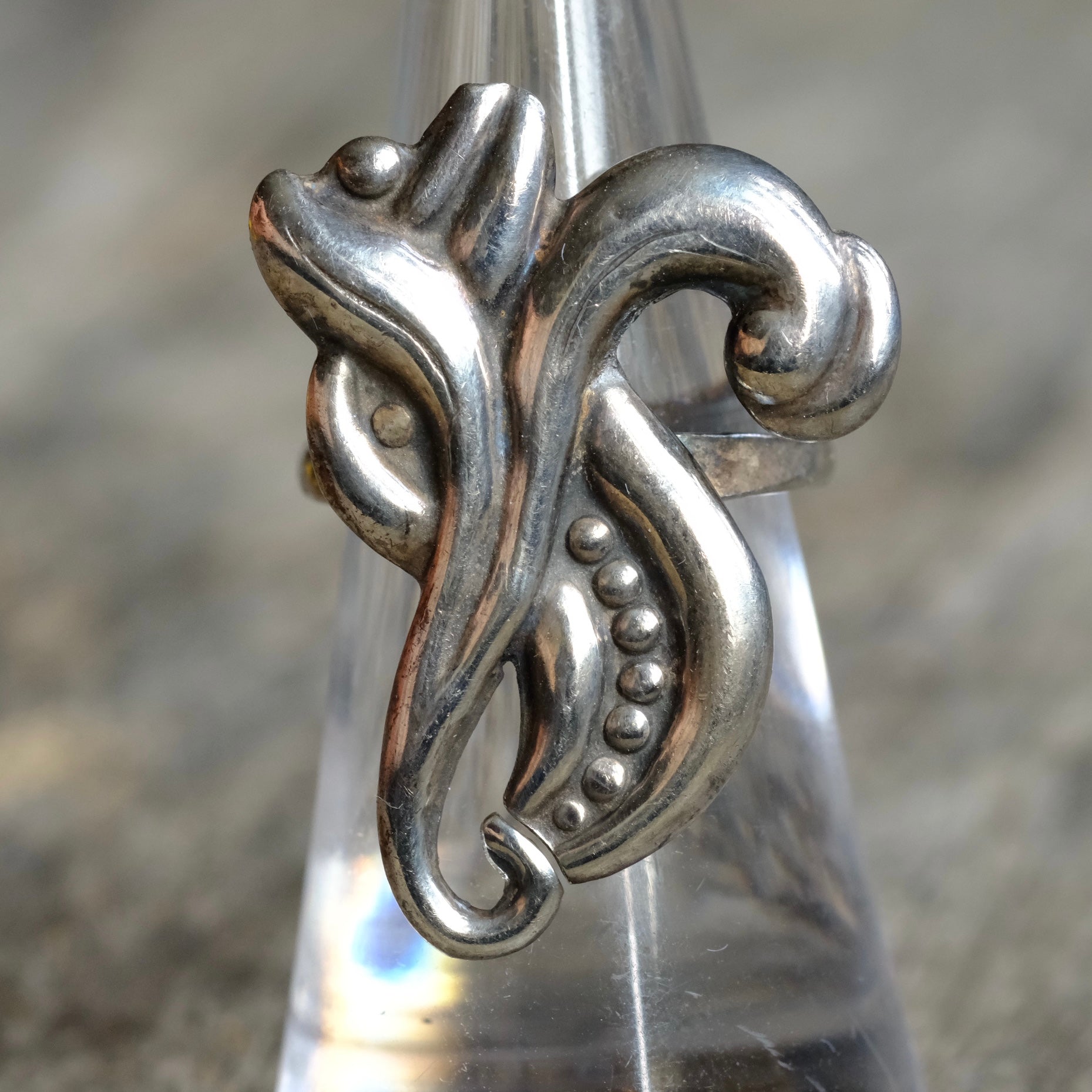 Vintage Sterling Abstract Ring 5.5