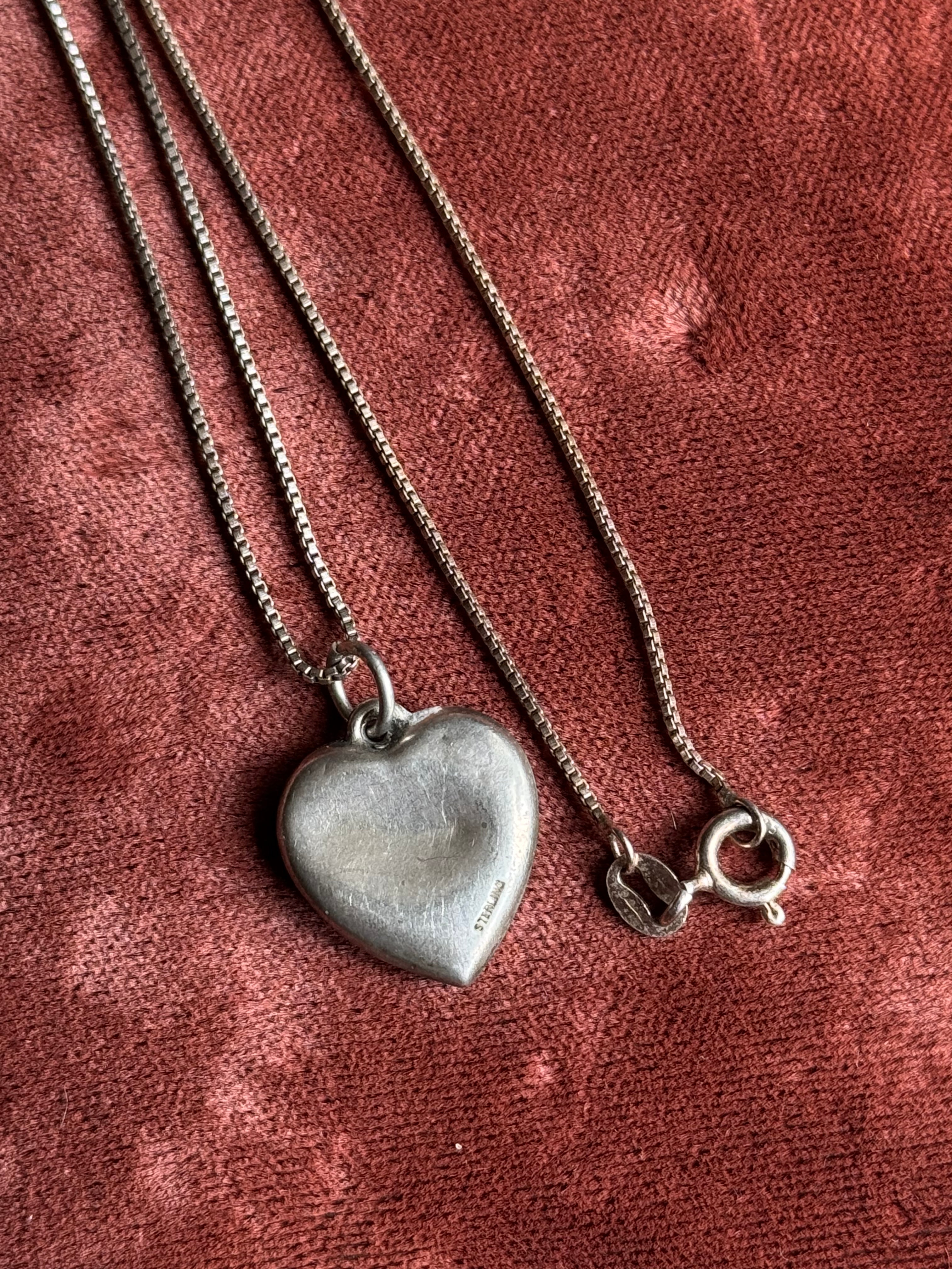 Vintage Sterling Silver Filigree Forget Me Not Necklace