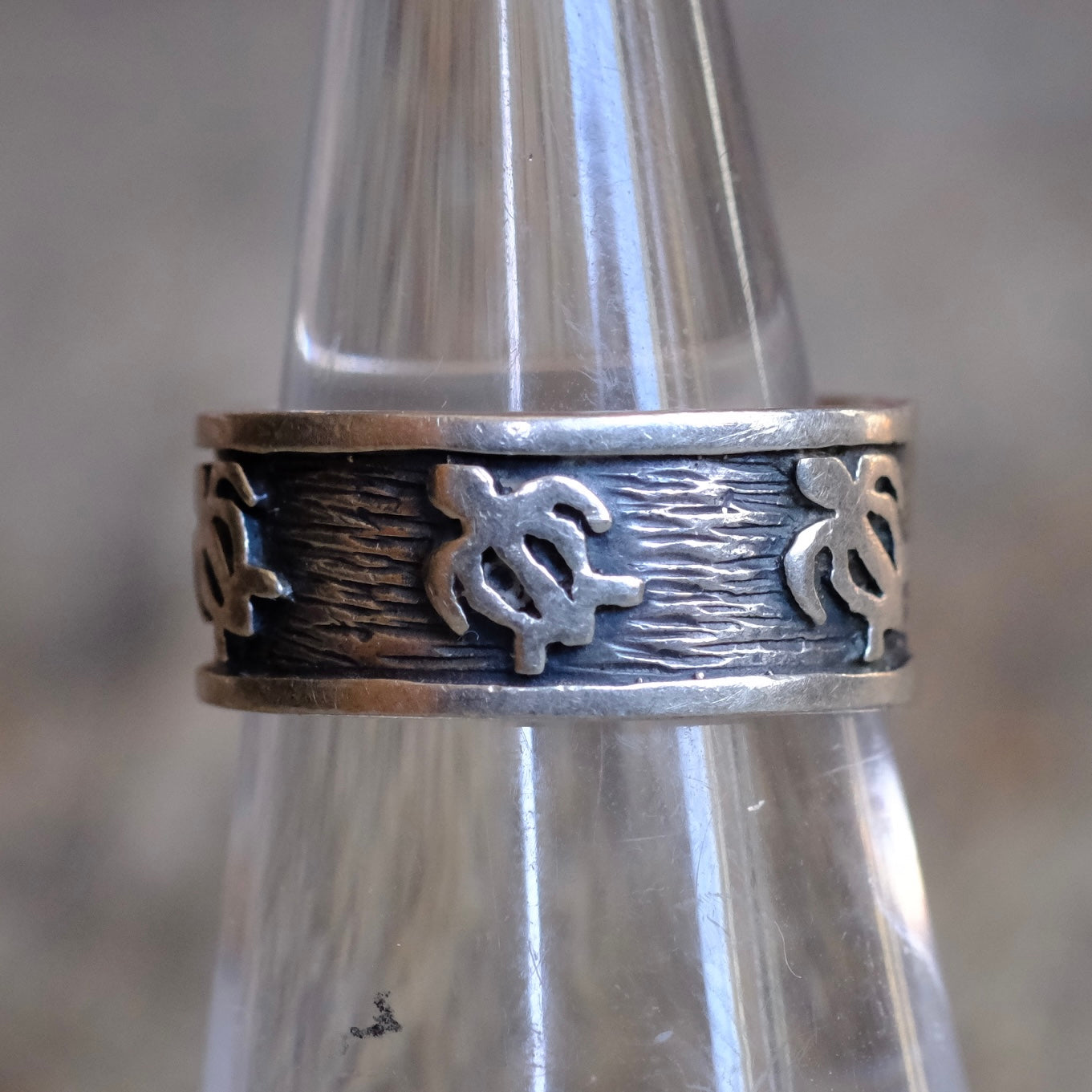 Vintage Sterling Silver Turtle Band Ring 6.5
