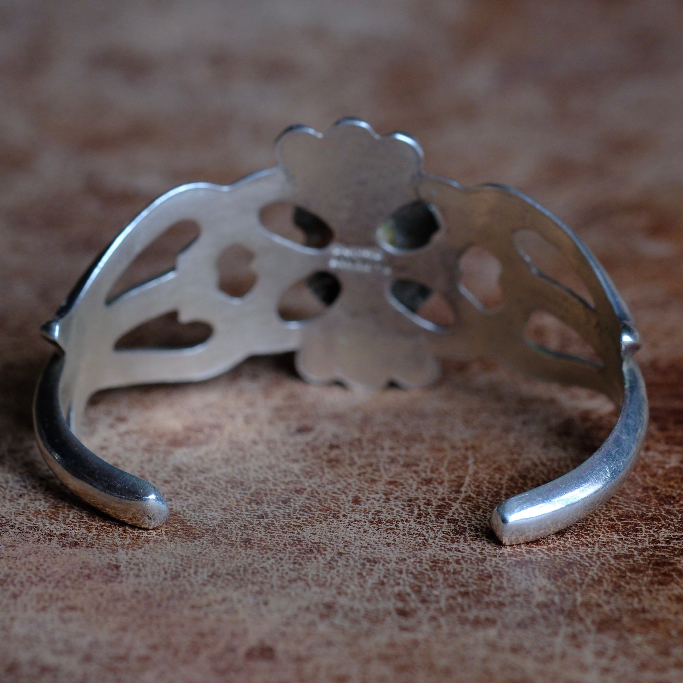 Vintage Sterling King Manassa Turquoise Sandcast Cuff Begay