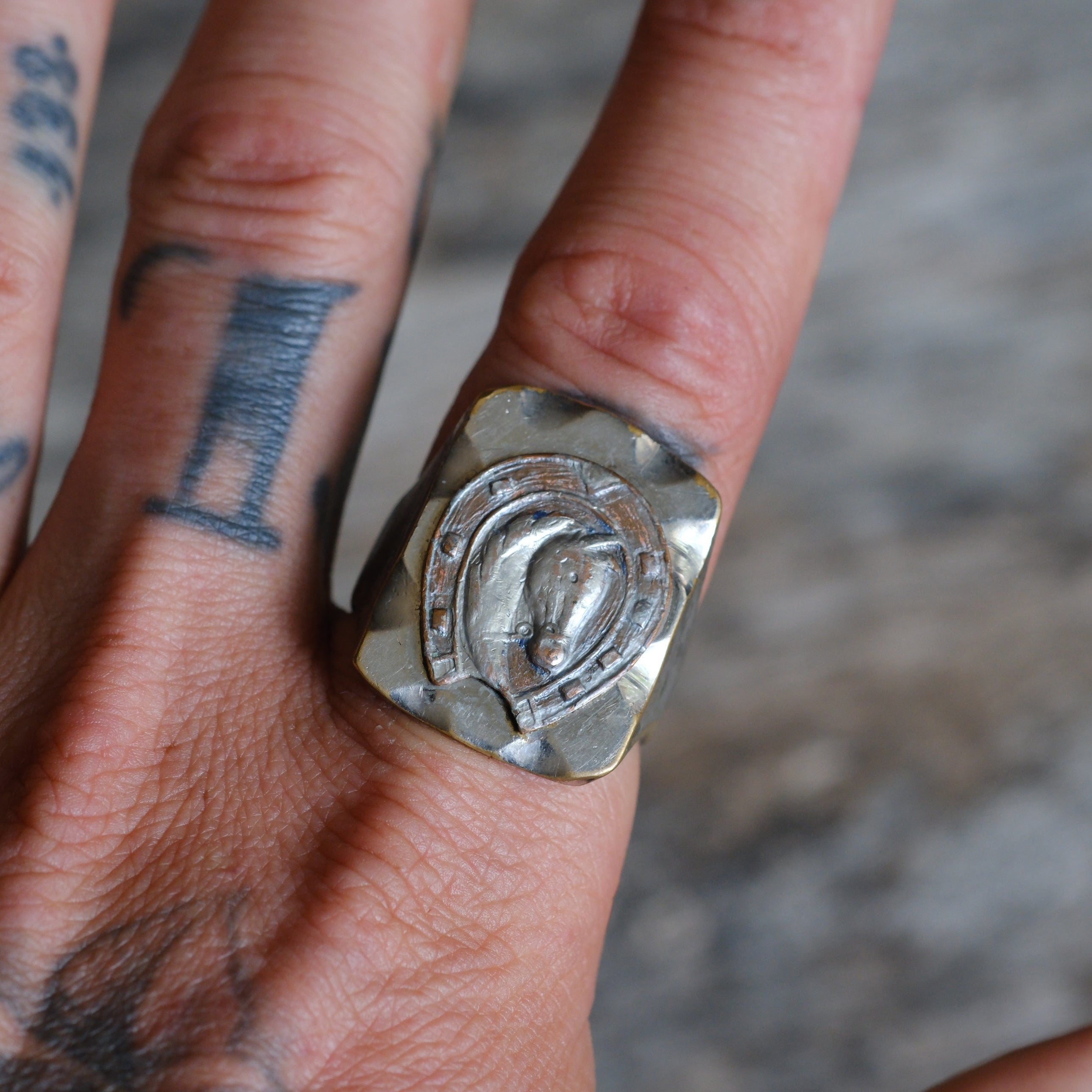 Vintage Mexican Biker Souvenir Lucky Horse Ring 12