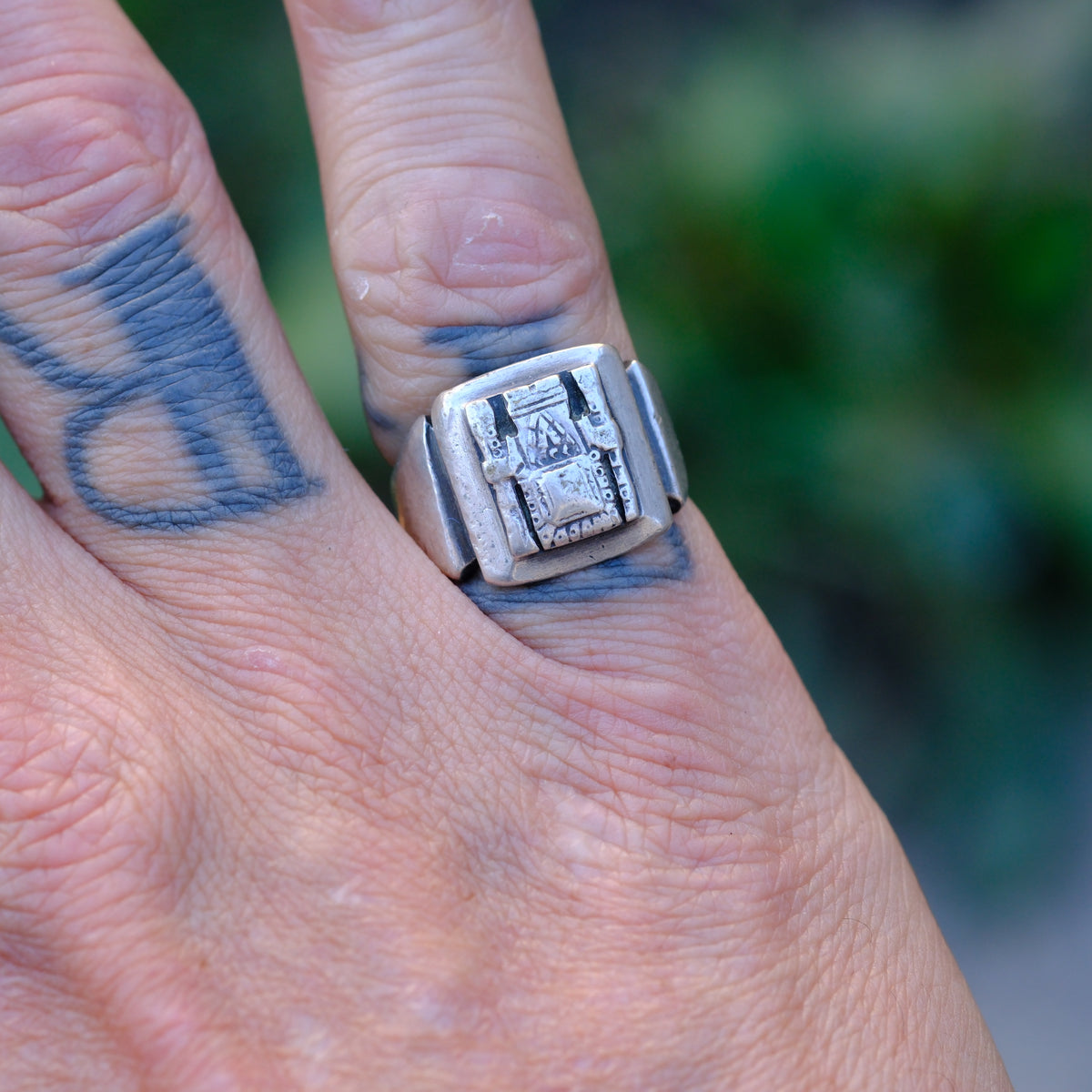 Vintage Sterling Silver Signet Ring 5.25