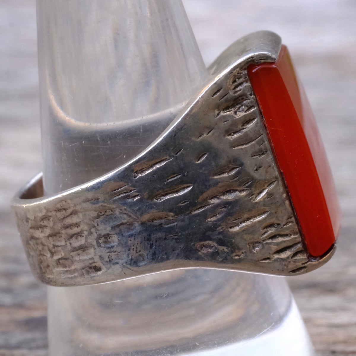 Vintage Sterling Carnelian Ring 10.5