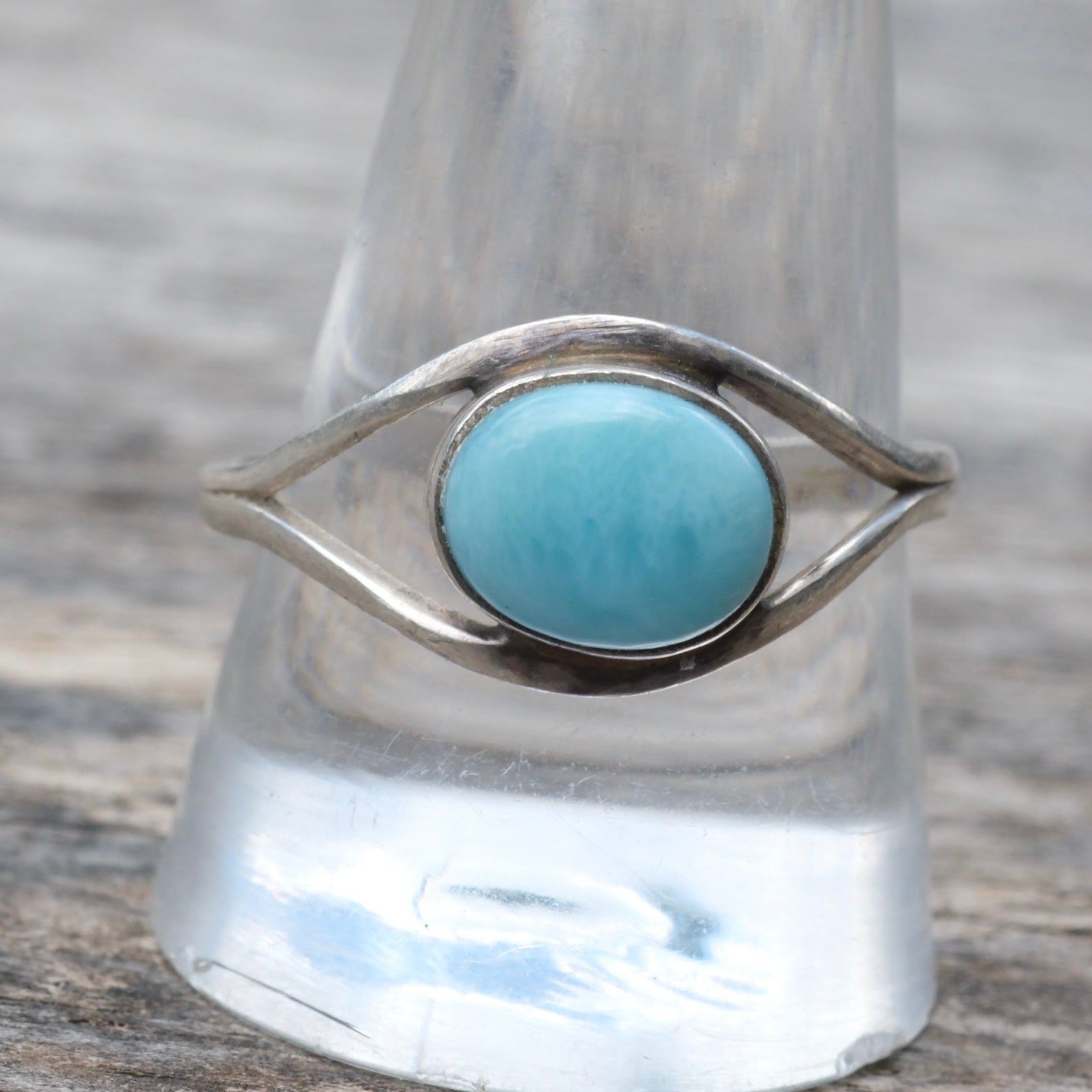 Vintage Sterling Larimar Ring 11.25