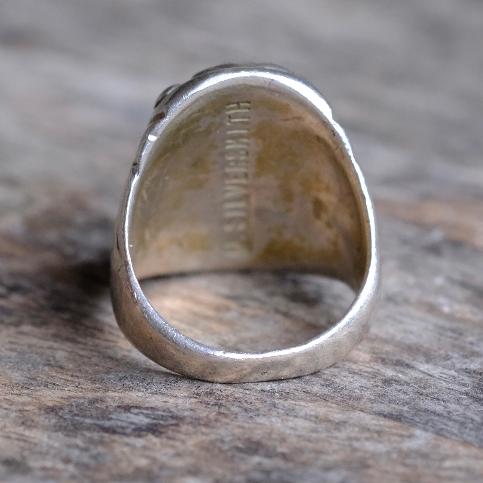 Vintage Sterling Turquoise Ring 9.5