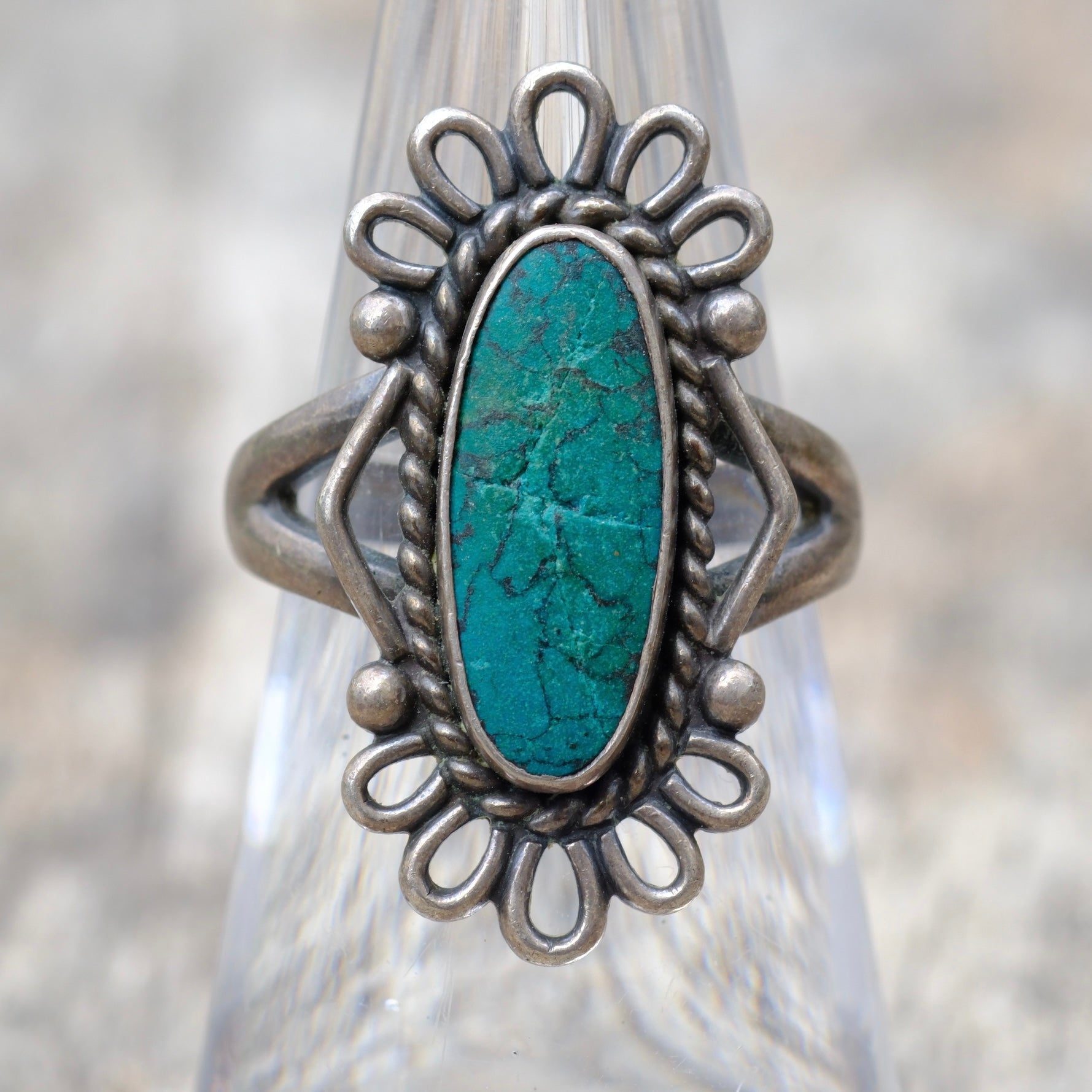 Vintage Sterling Turquoise Ring 6