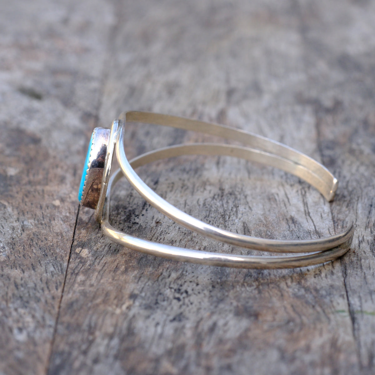 Cuff Vintage Sterling Turquoise Stamped Cuff Bracelet
