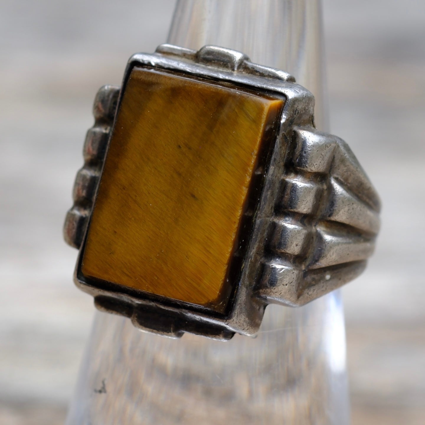 Vintage Sterling Tigers Eye Signet Ring 5.5
