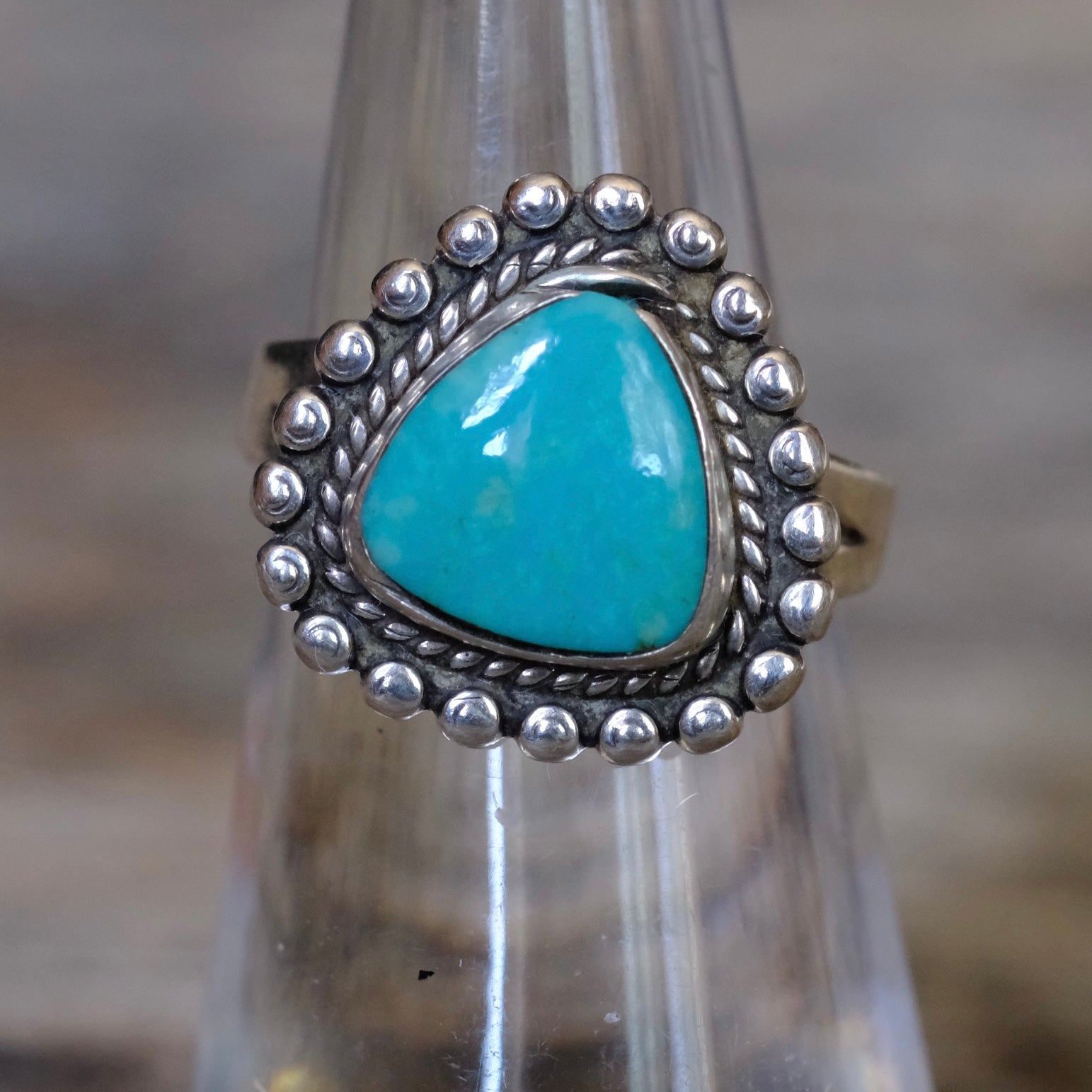 Vintage Sterling Turquoise Ring 5.25