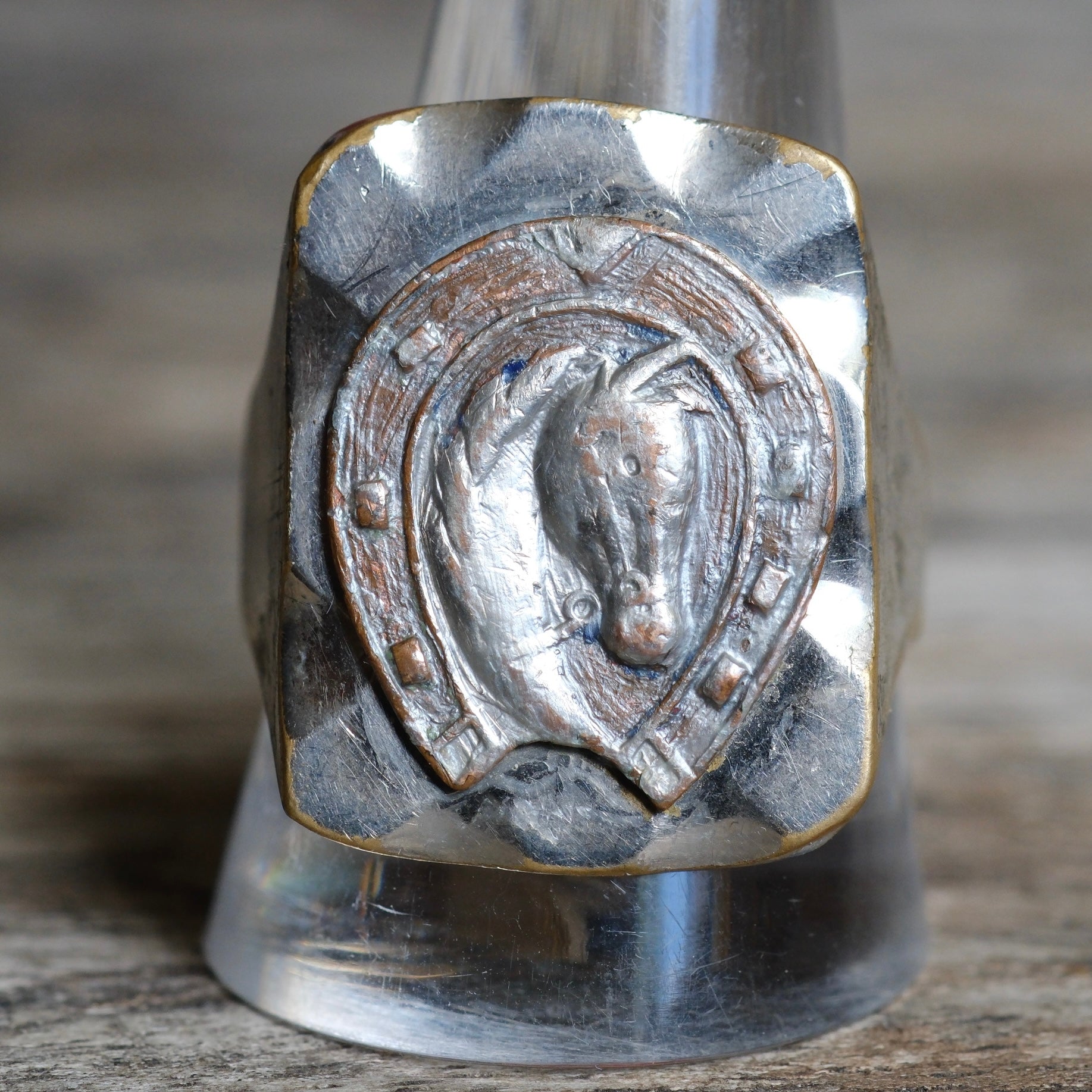 Vintage Mexican Biker Souvenir Lucky Horse Ring 12