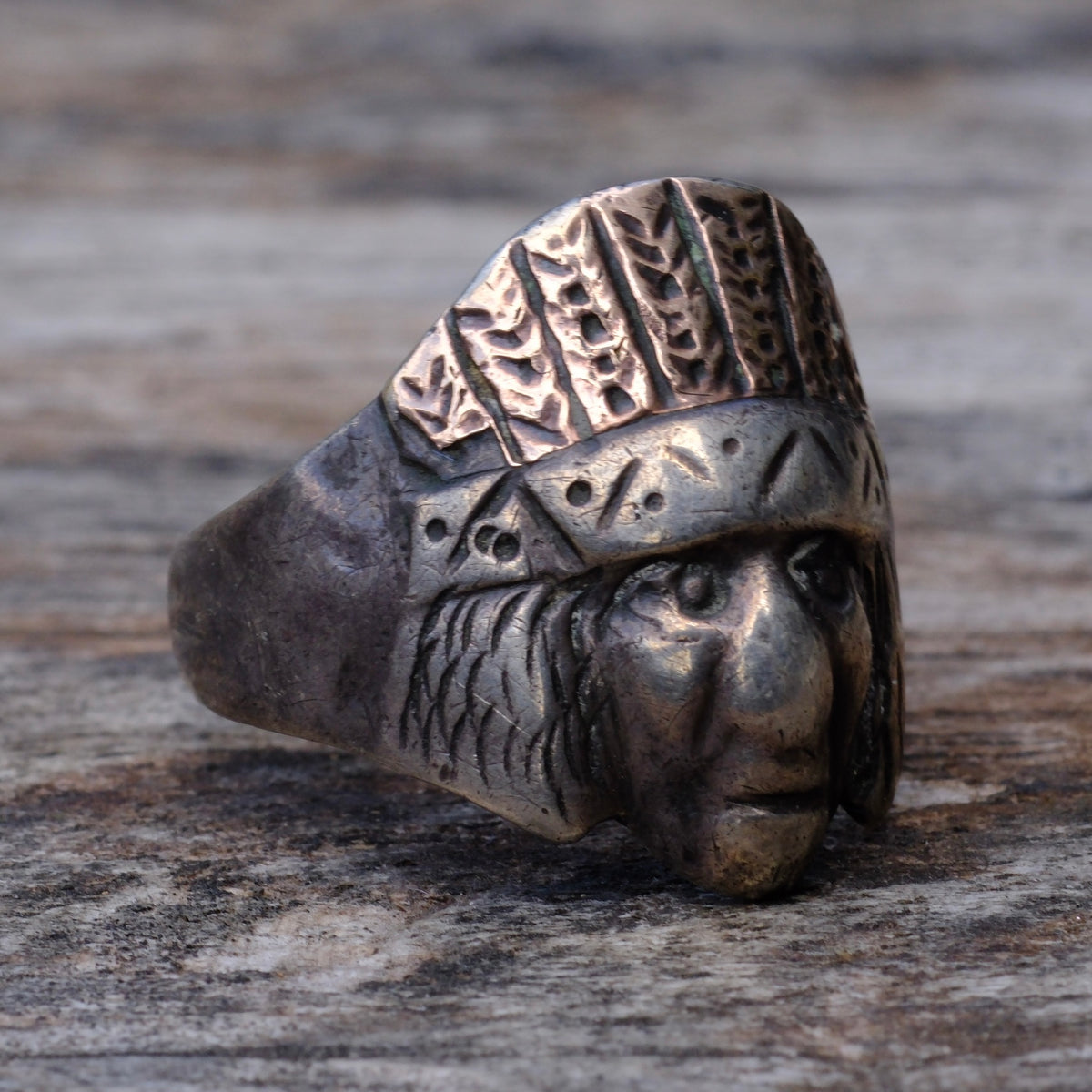 Vintage Sterling Silver Big Chief Ring 11