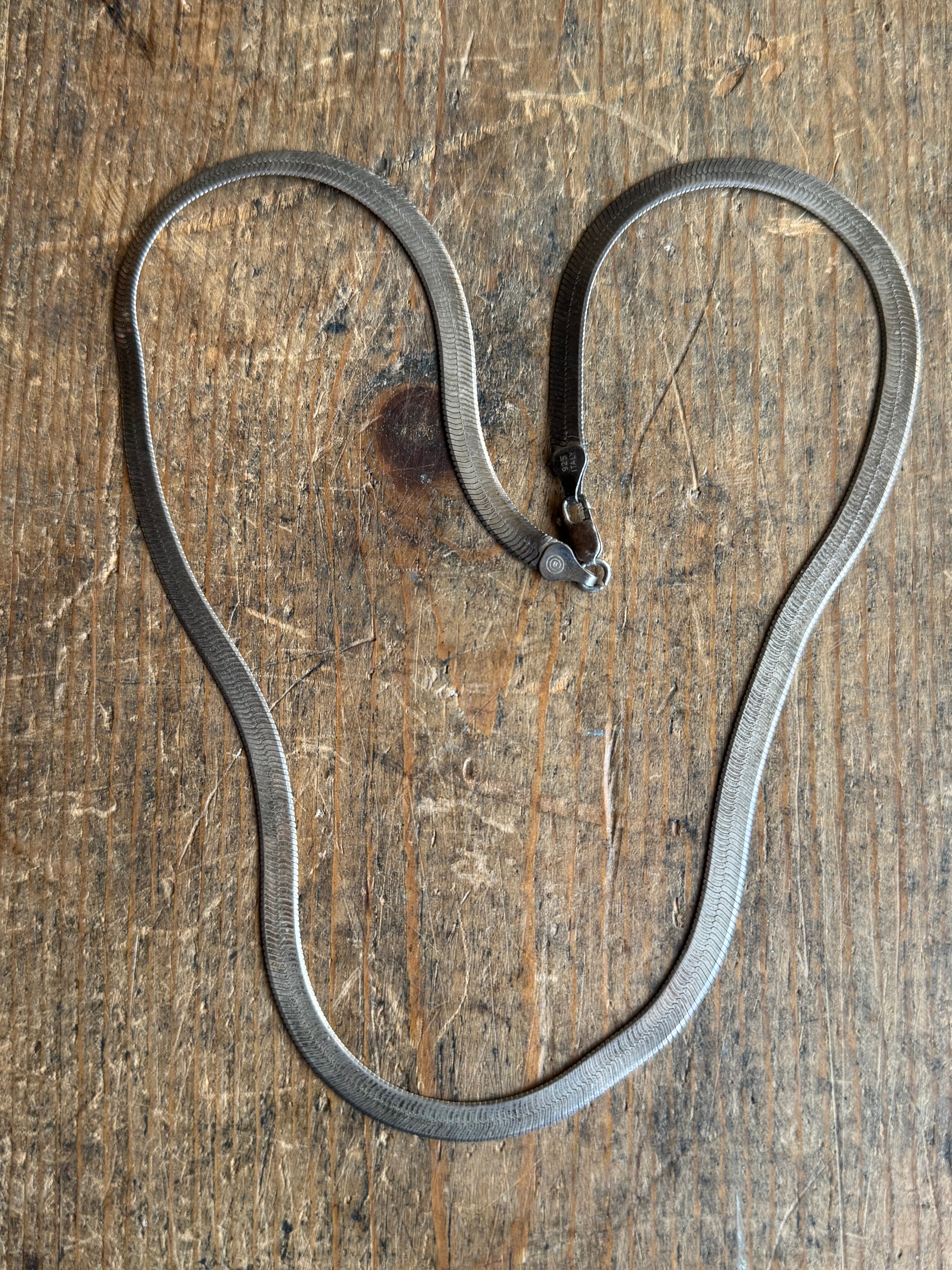 Vintage Sterling Silver 20.5” Herringbone Chain