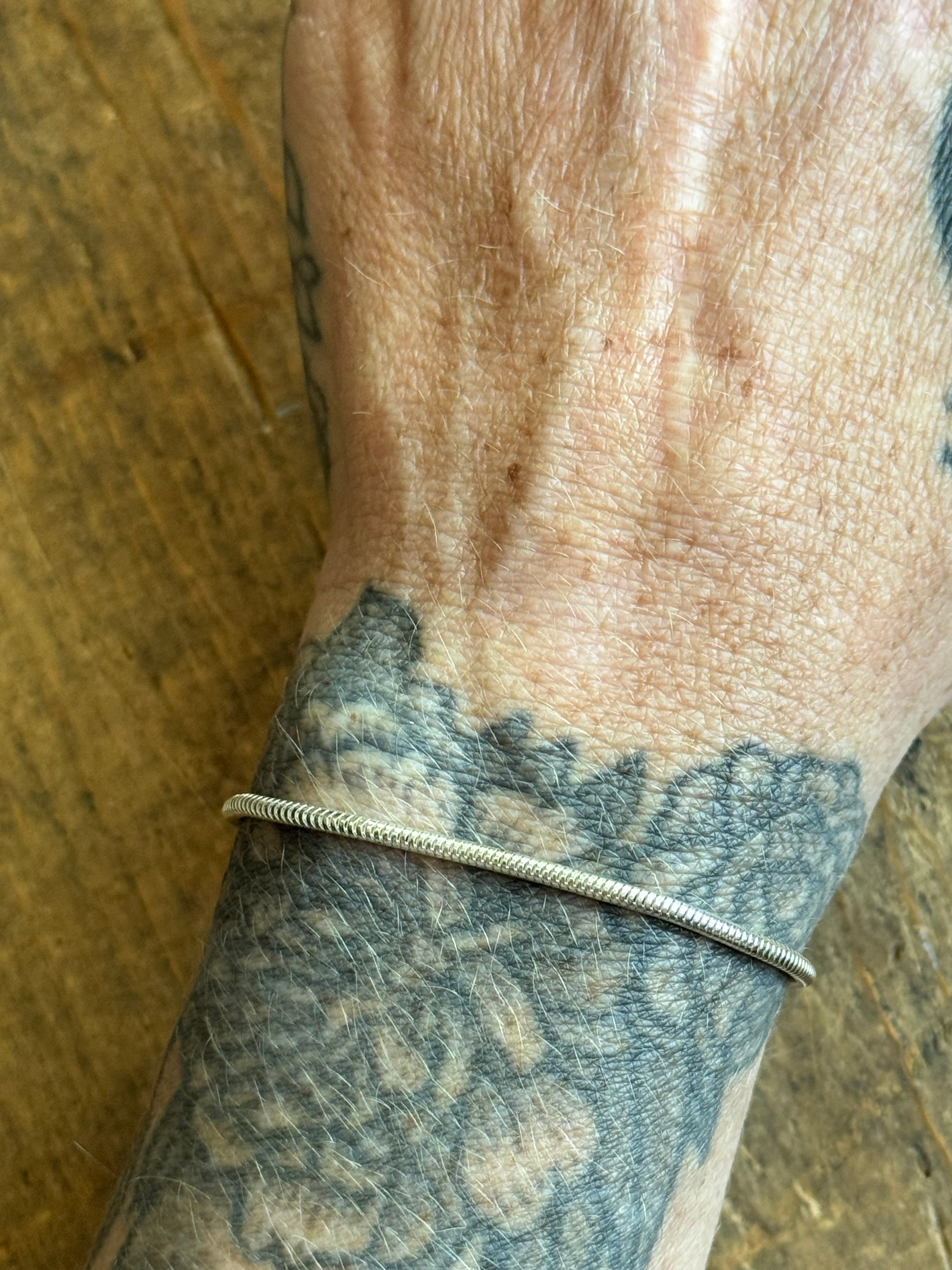 Vintage Sterling Silver Snake Chain Bracelet 6.75"