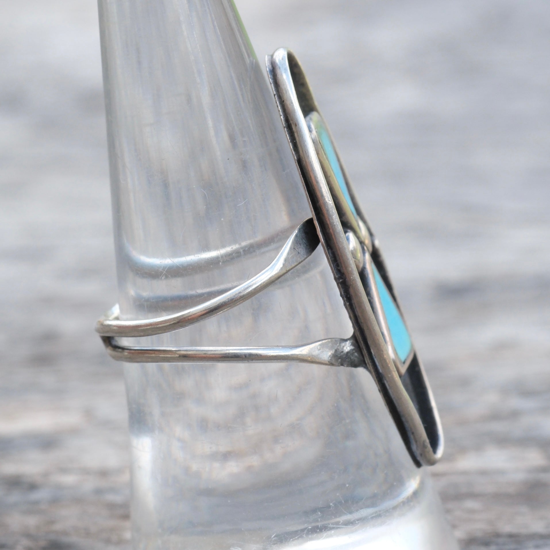 Vintage Sterling Turquoise Ring 7.5
