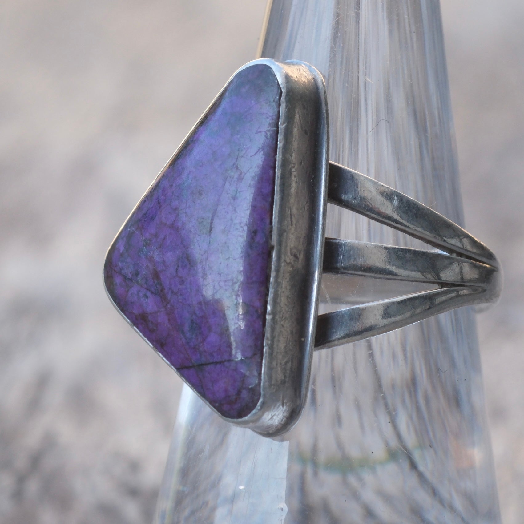 Vintage Sterling Sugilite Ring 6.5