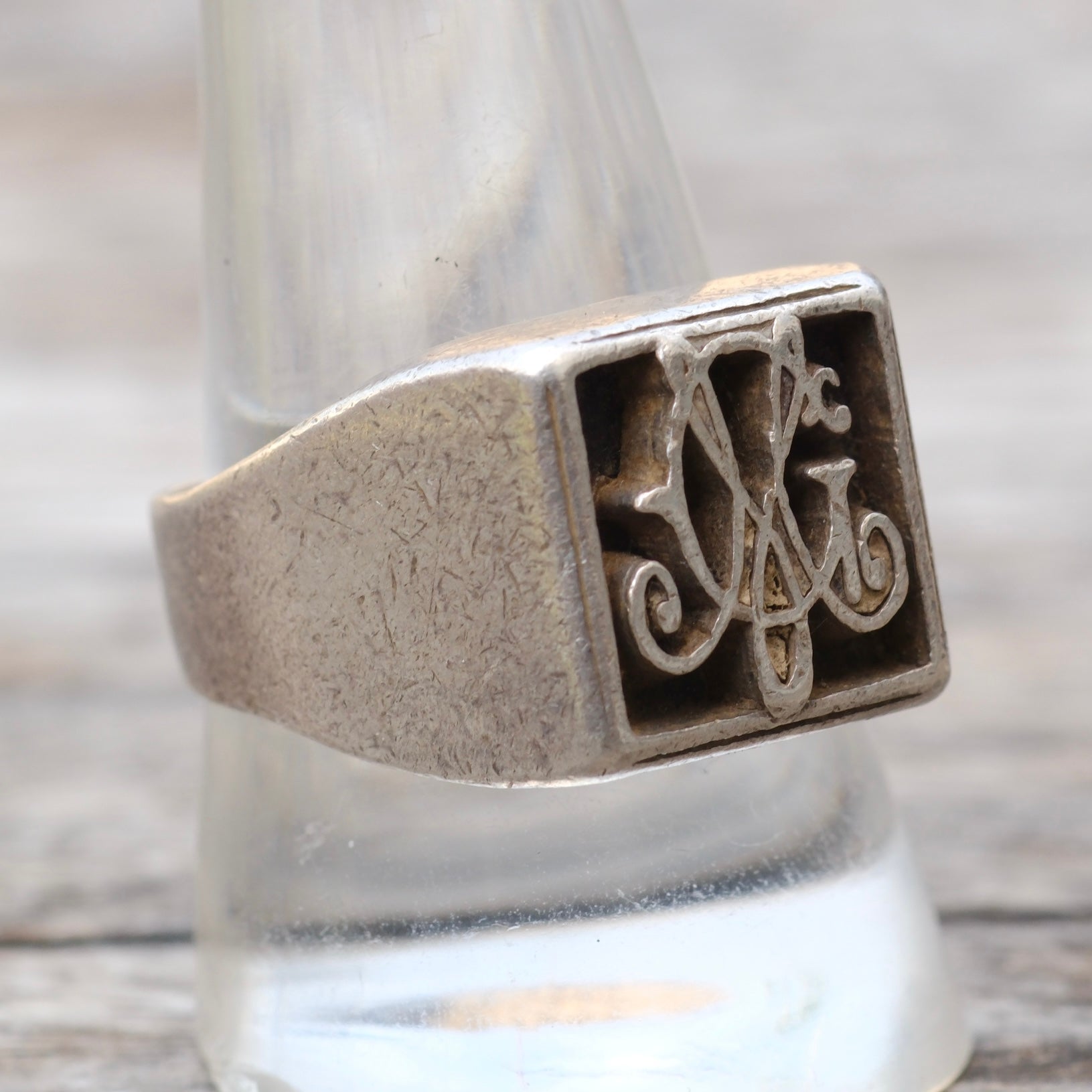 Vintage Sterling Mossimo Signet Ring 10.75