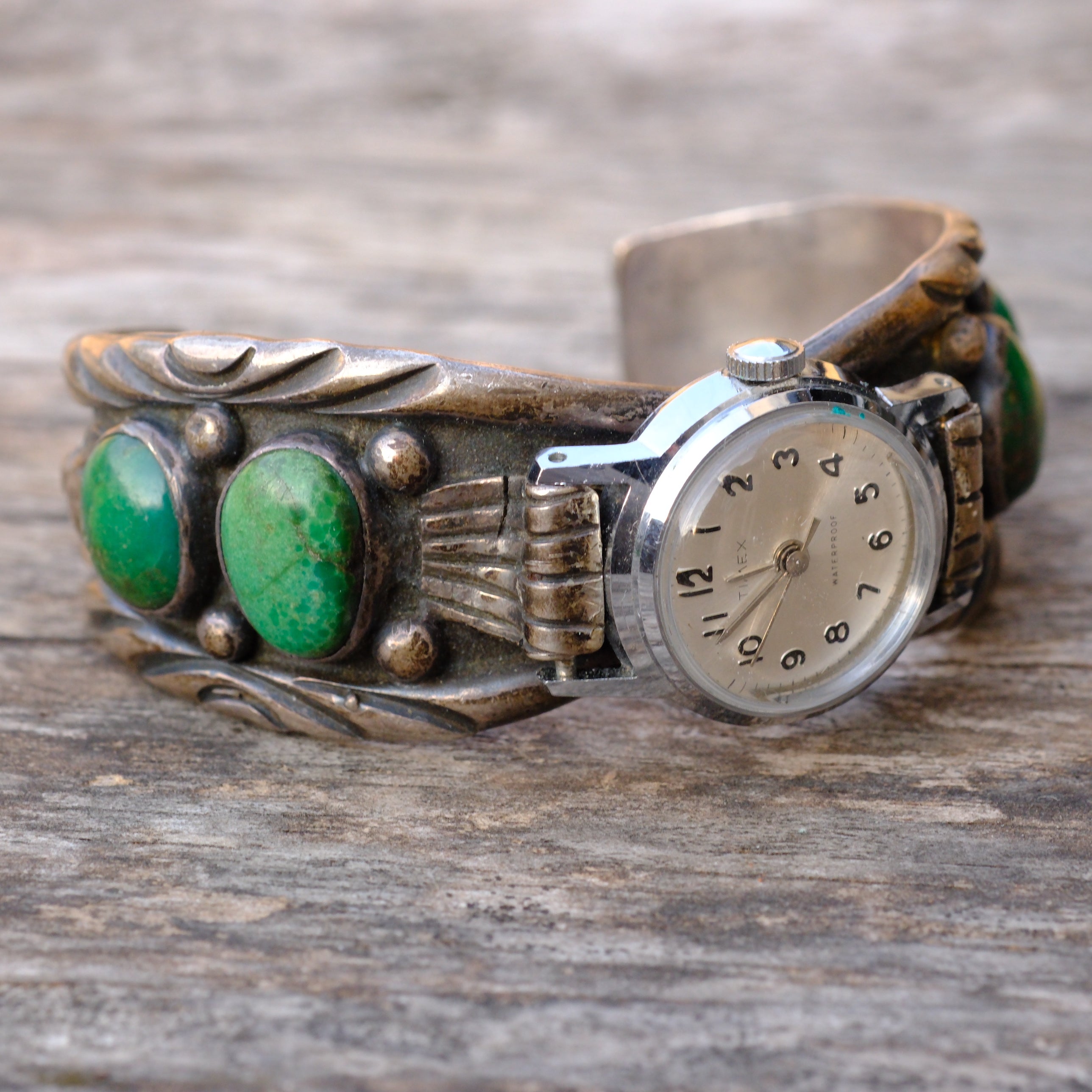 Vintage Sterling Turquoise Cuff Watch Cuff Bracelet