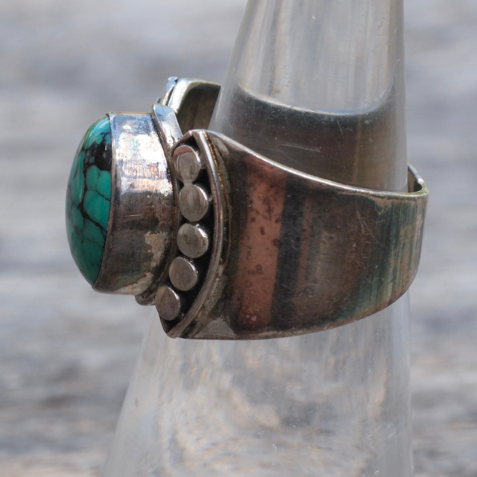 Vintage Sterling Turquoise Ring 6.5