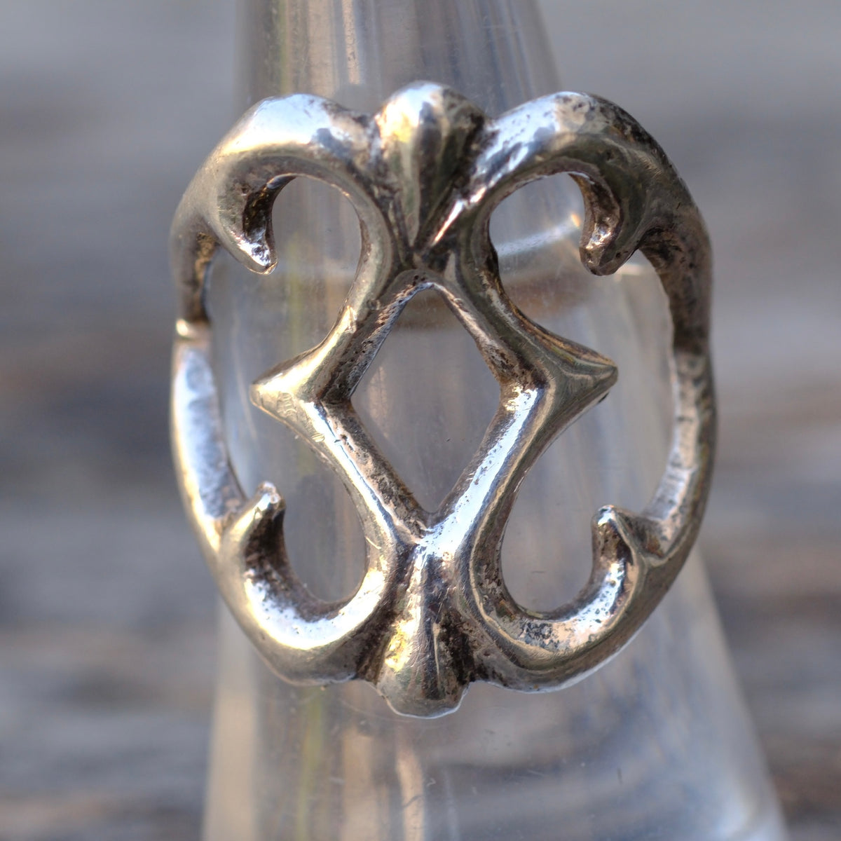 Vintage Sterling Silver Sandcast Ring 5.5