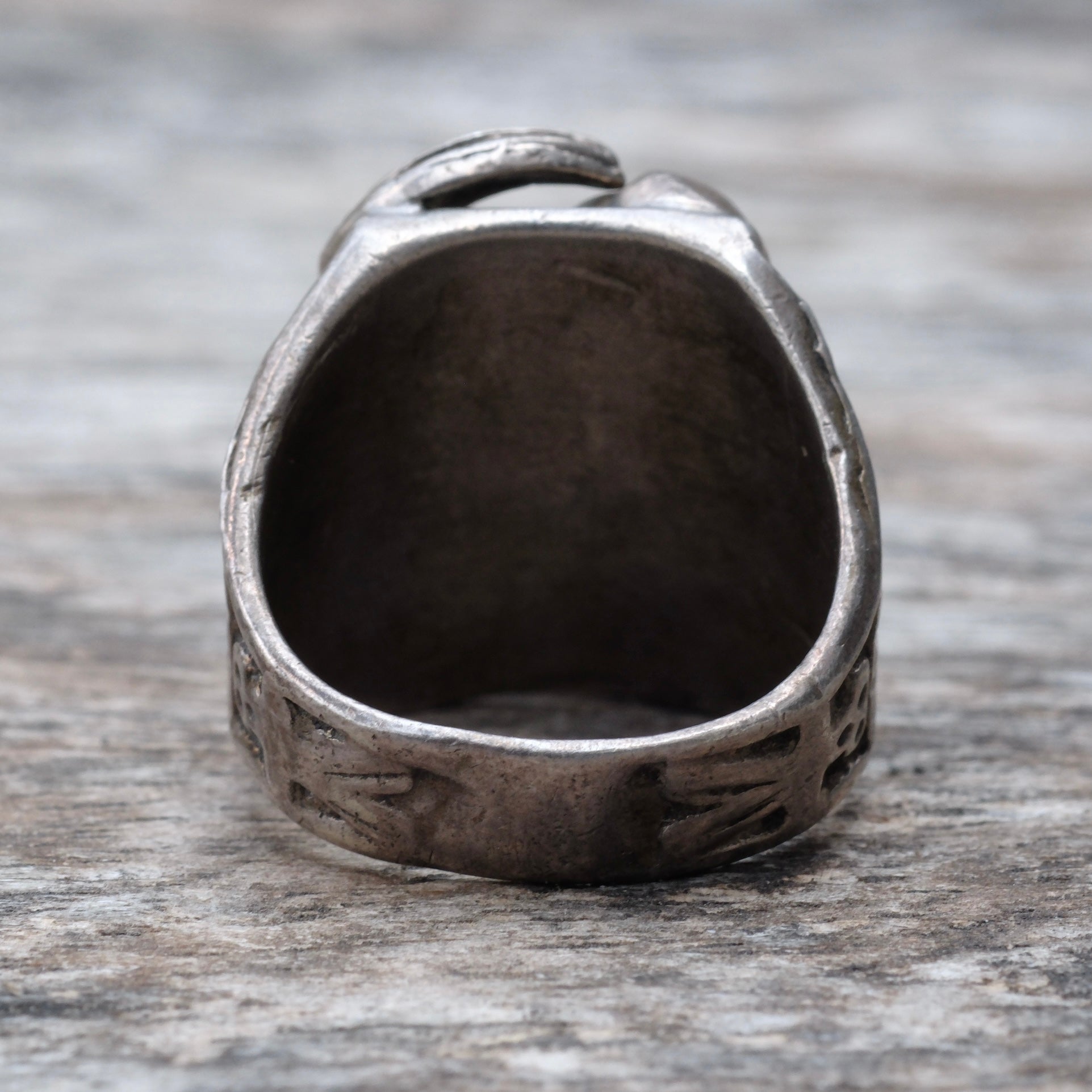 Vintage Sterling Tigers Eye Thunderbird Ring 9