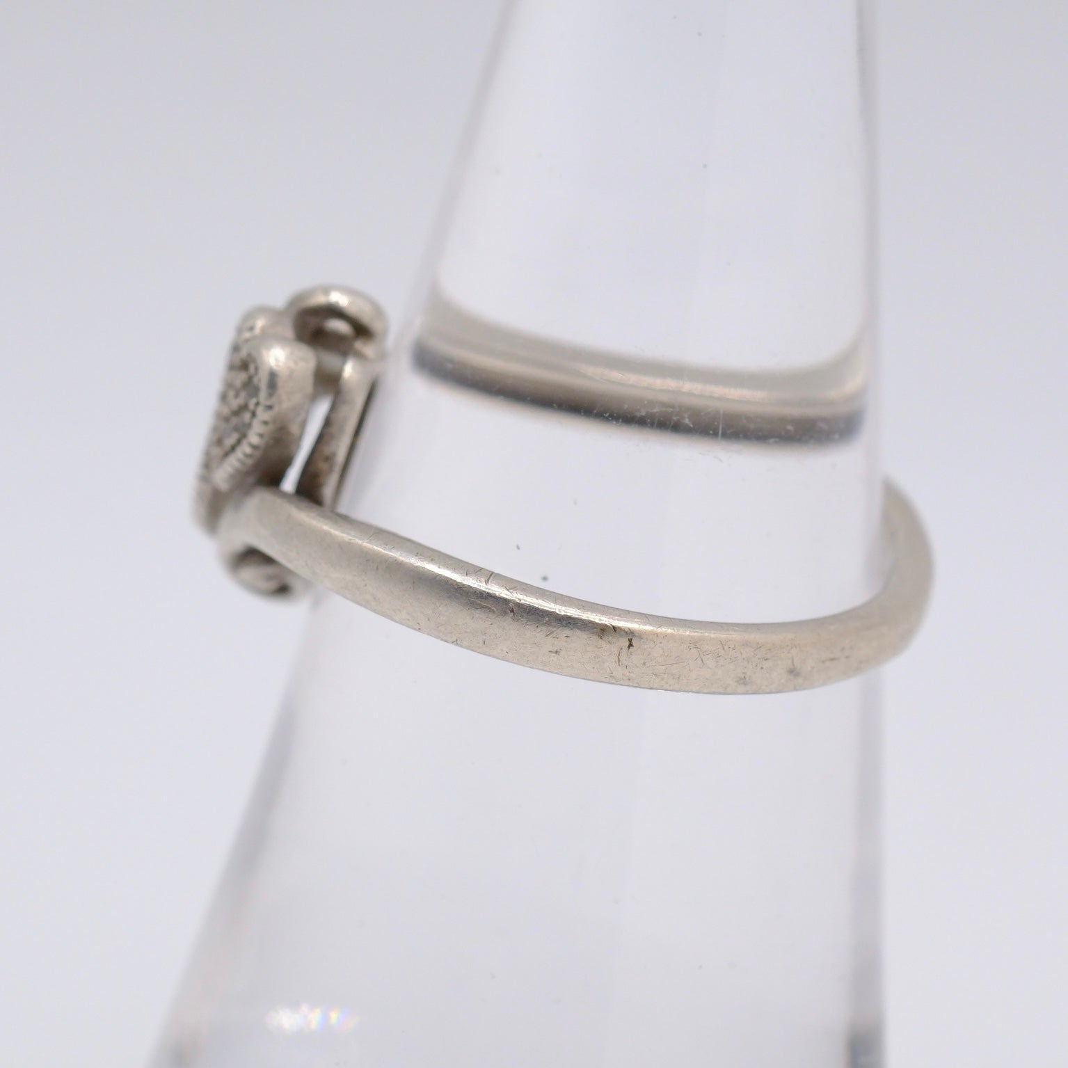 Vintage Sterling Double Heart Marcasite Ring 6