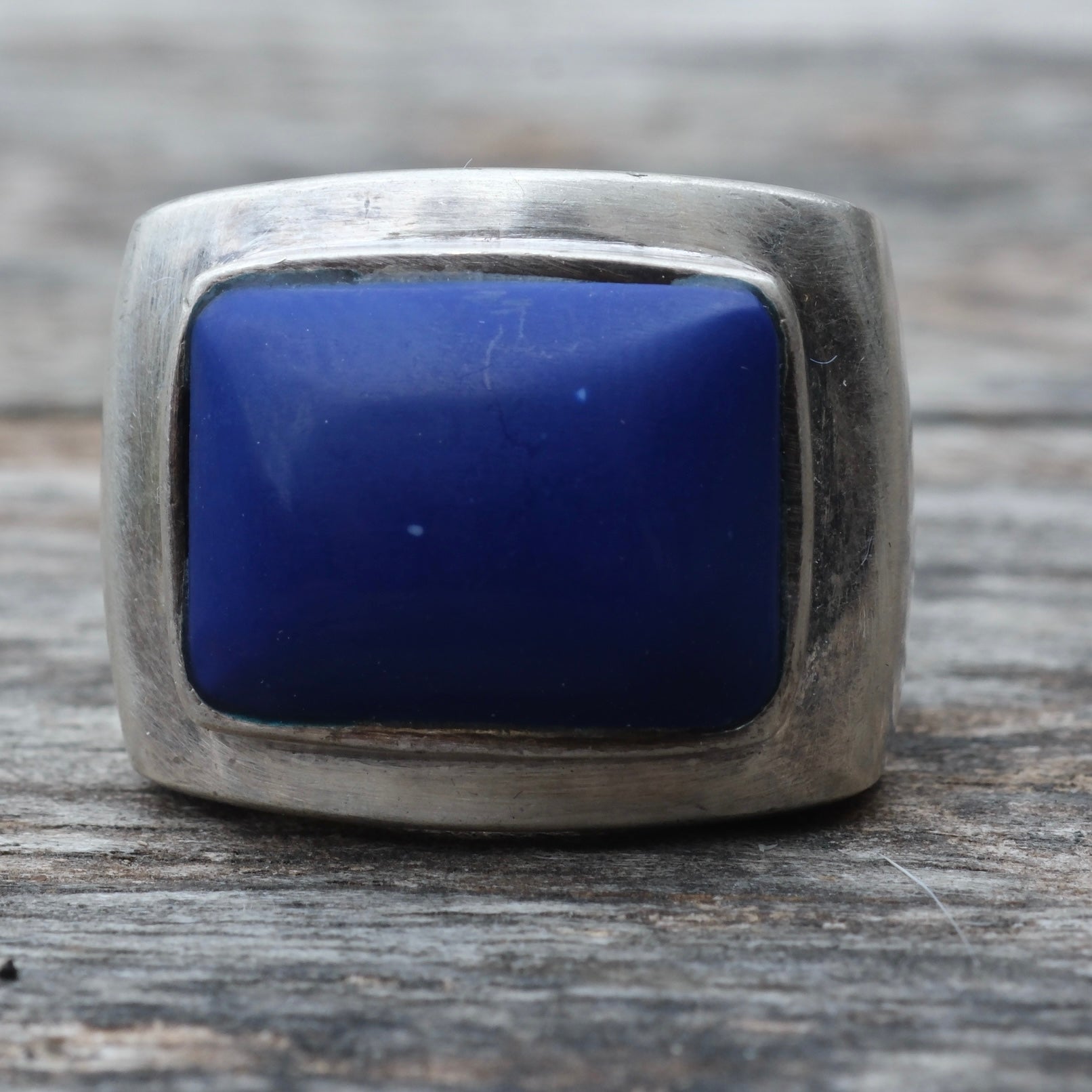 Vintage Sterling Lapis Ring 6.5